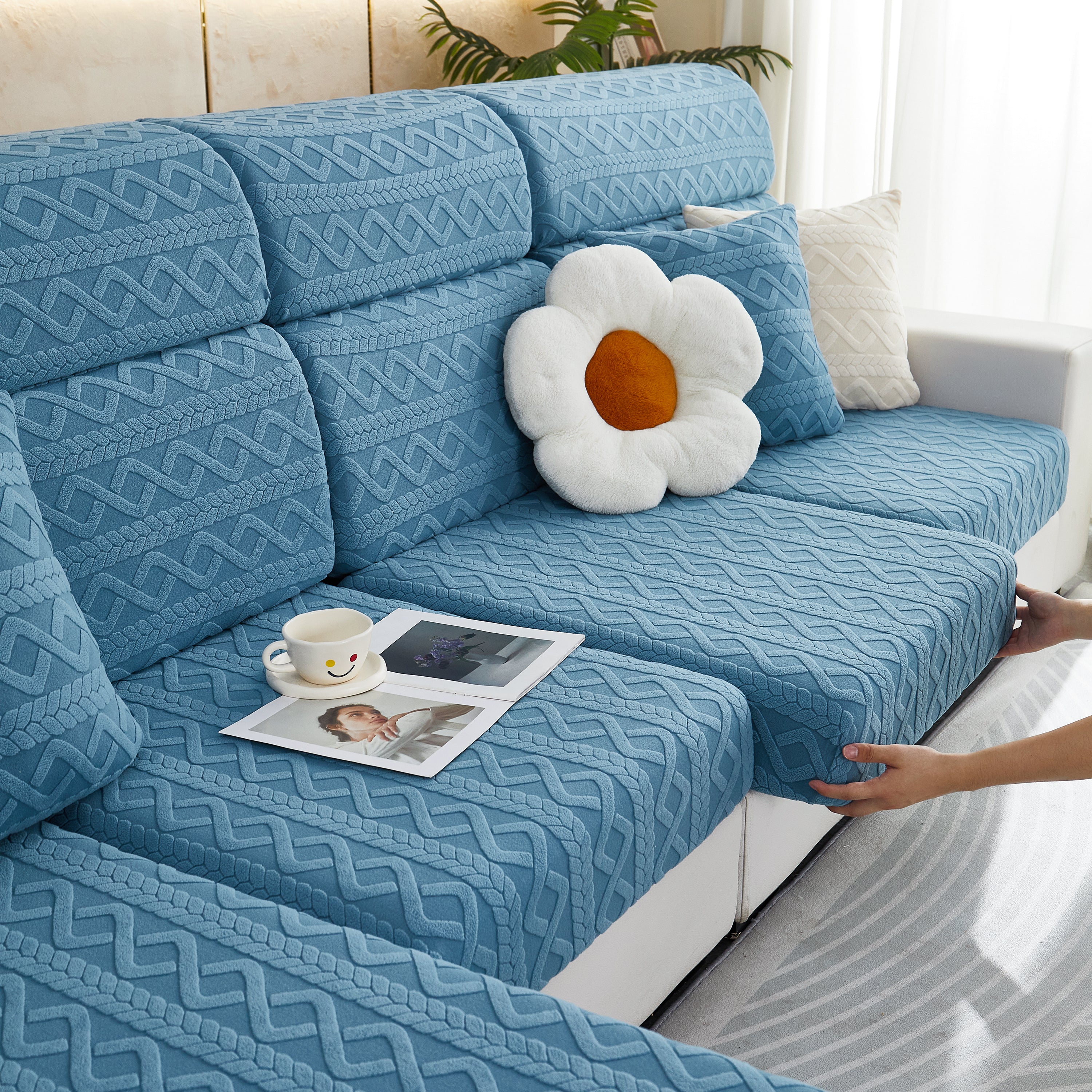 Stretch Couch Seat Cushion Covers, Sofa Slipcover Sofa Cover Soft Flexibility With Elastic Bottom