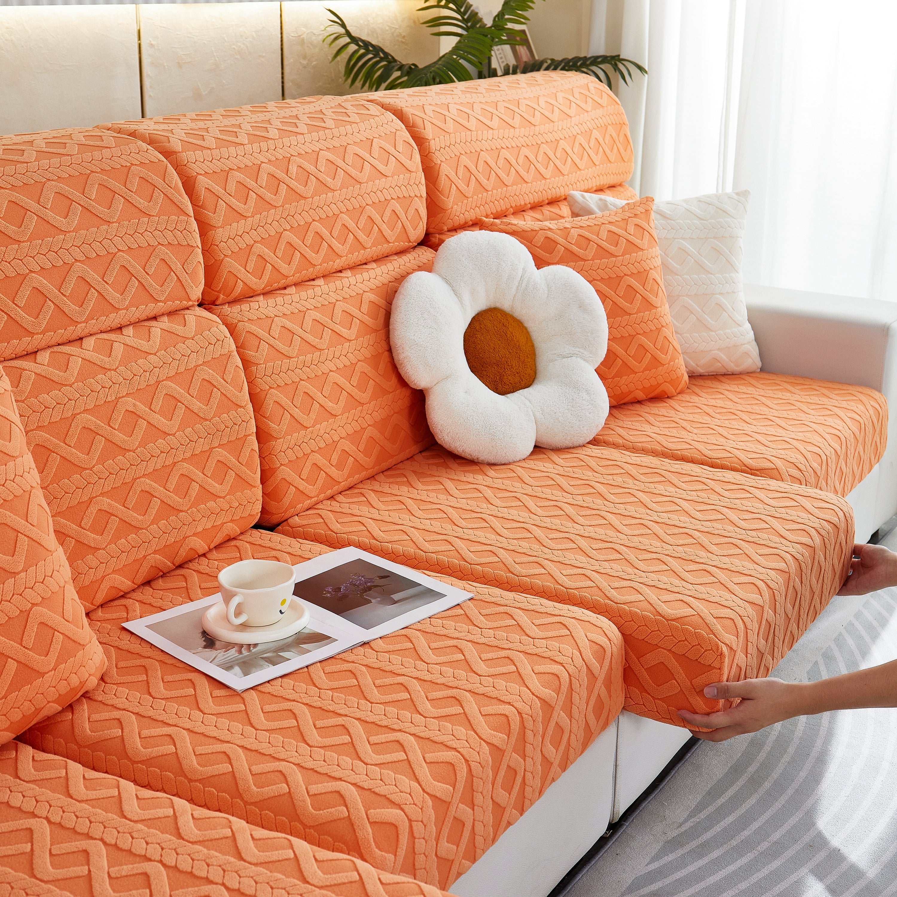 Stretch Couch Seat Cushion Covers, Sofa Slipcover Sofa Cover Soft Flexibility With Elastic Bottom