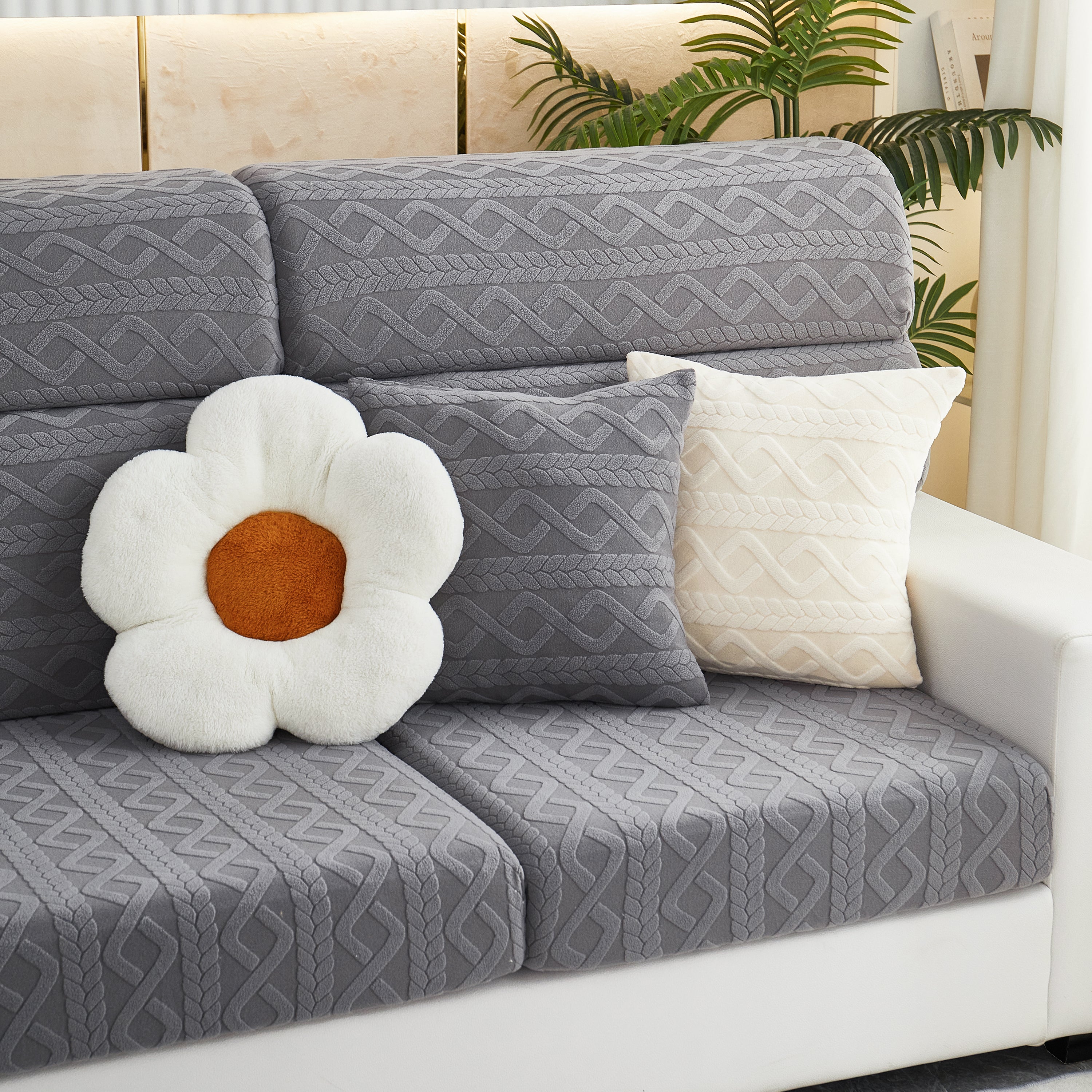 Stretch Couch Seat Cushion Covers, Sofa Slipcover Sofa Cover Soft Flexibility With Elastic Bottom