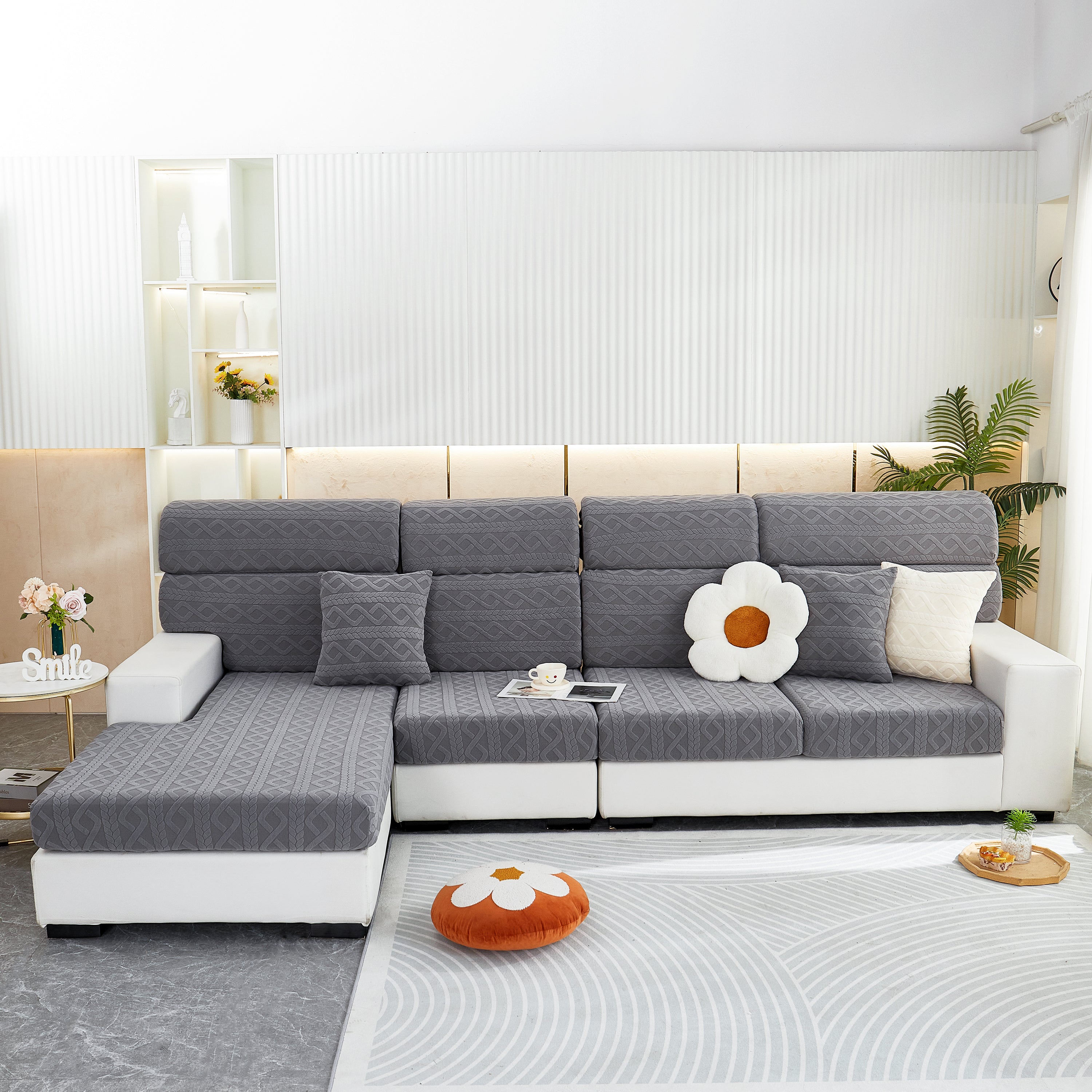 Stretch Couch Seat Cushion Covers, Sofa Slipcover Sofa Cover Soft Flexibility With Elastic Bottom
