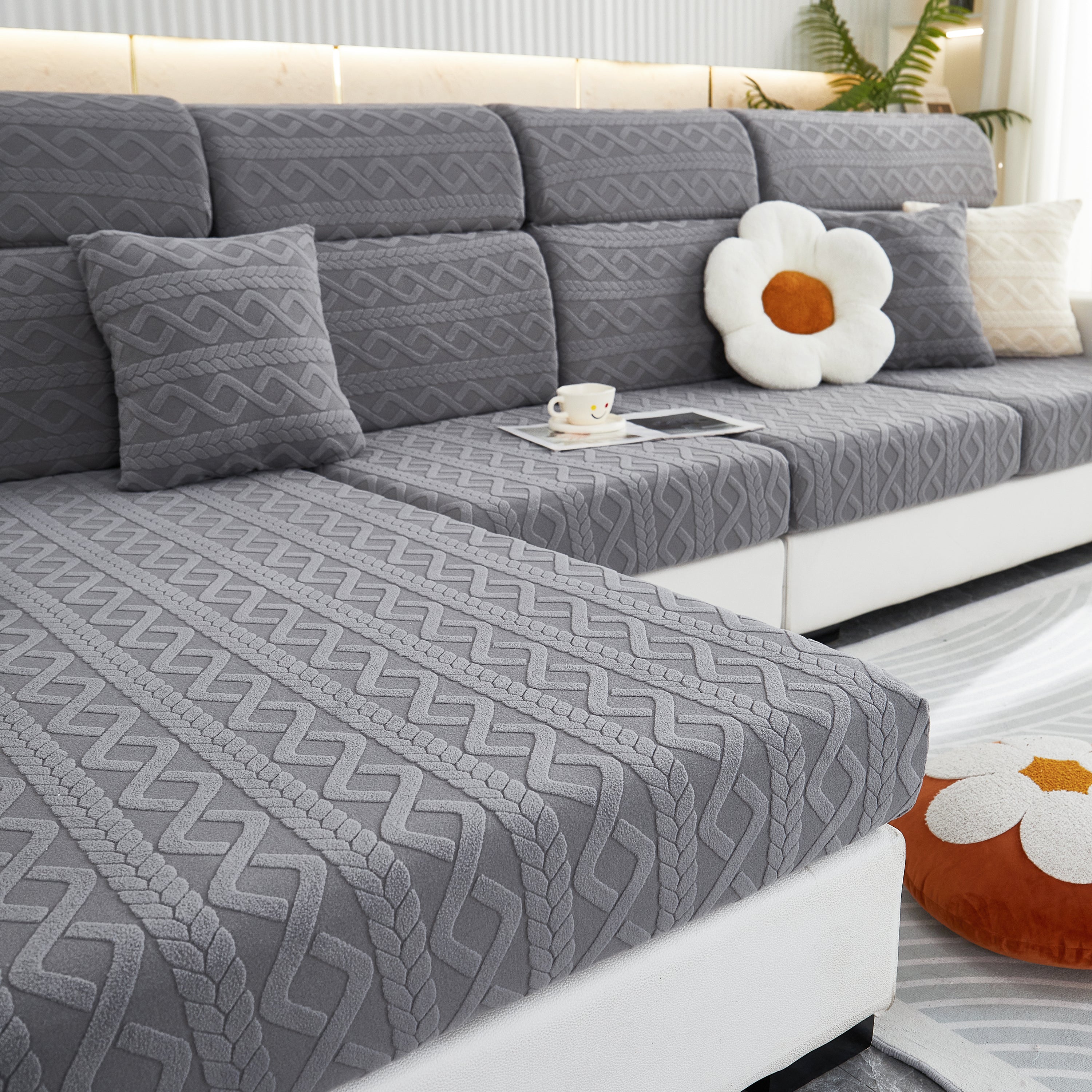 Stretch Couch Seat Cushion Covers, Sofa Slipcover Sofa Cover Soft Flexibility With Elastic Bottom