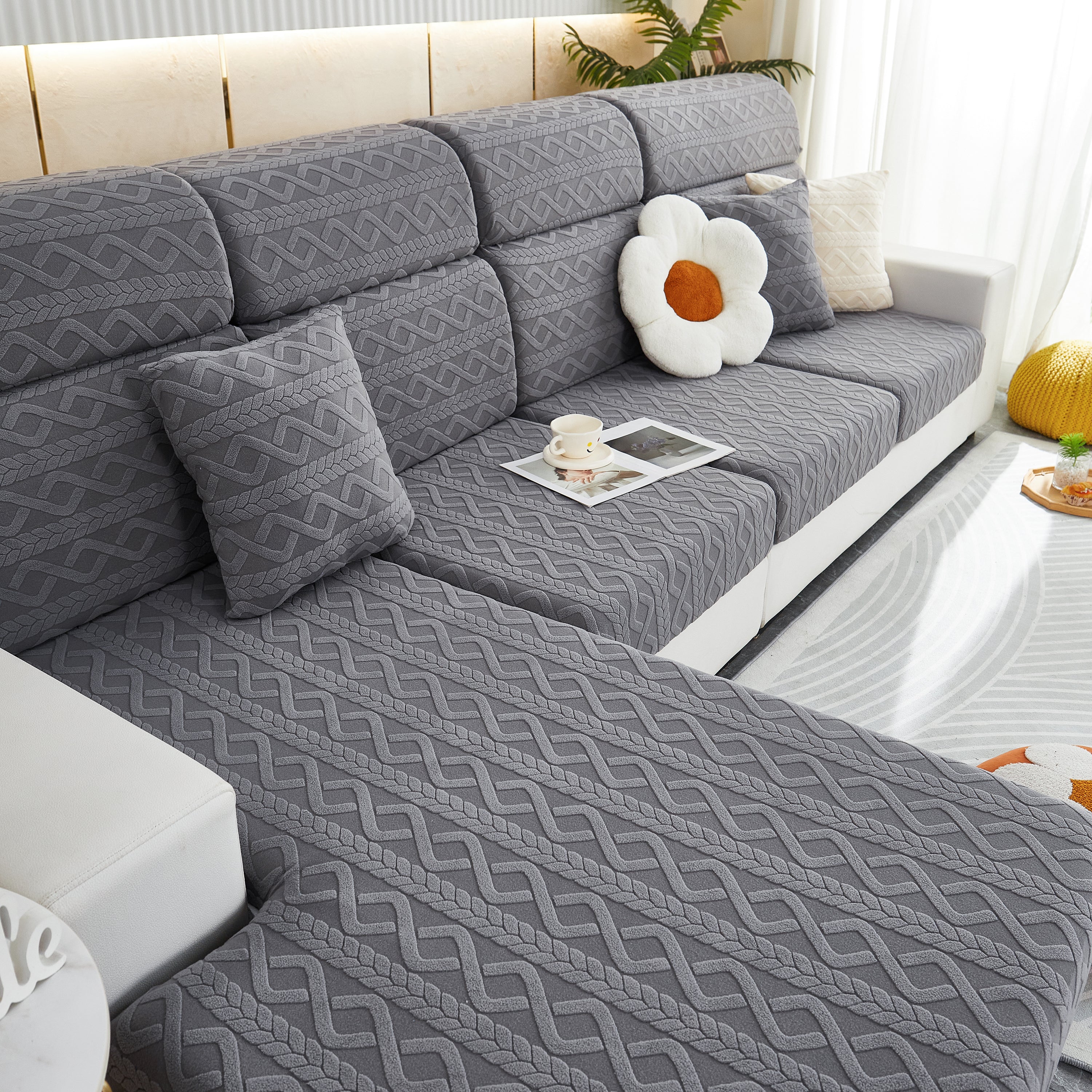 Stretch Couch Seat Cushion Covers, Sofa Slipcover Sofa Cover Soft Flexibility With Elastic Bottom