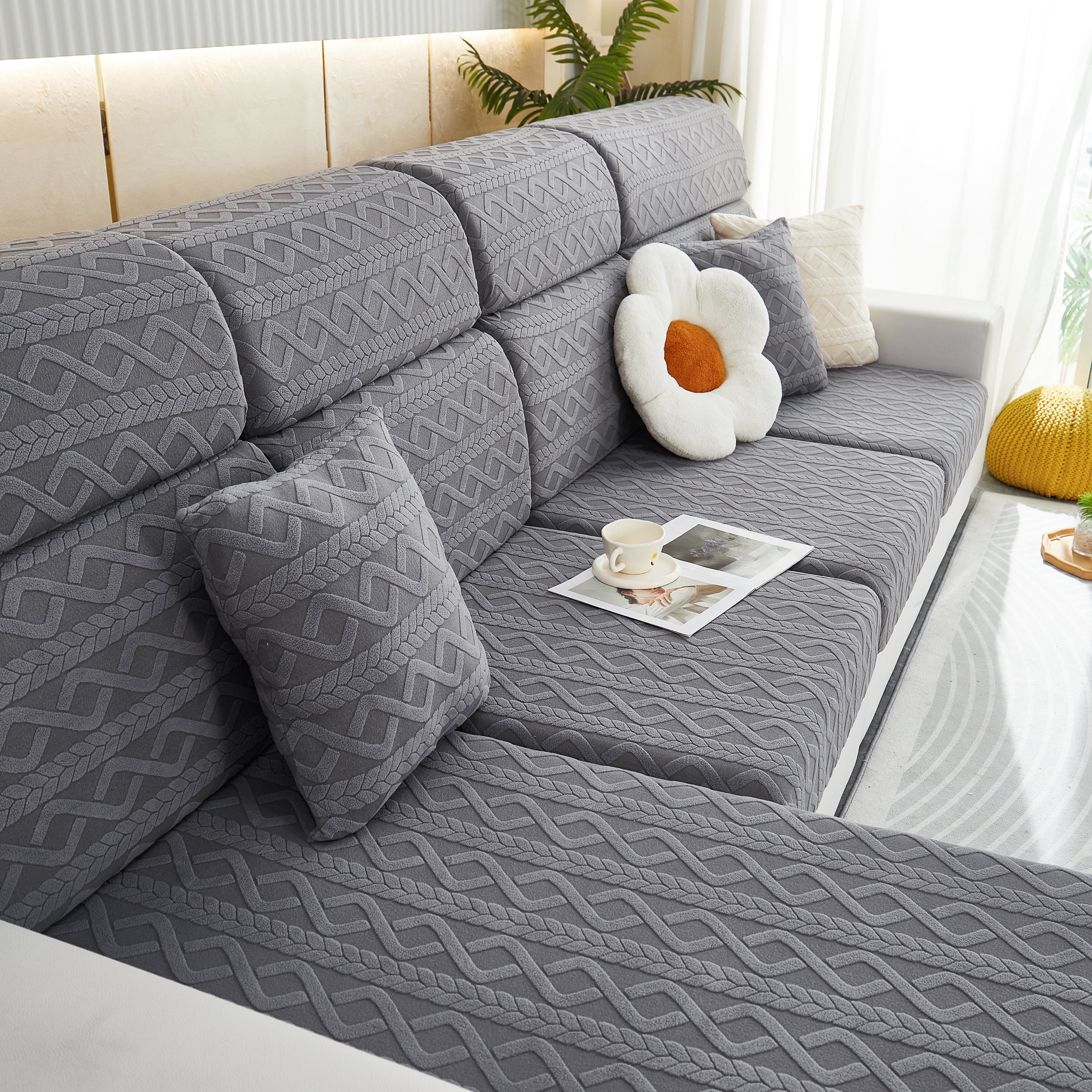 Stretch Couch Seat Cushion Covers, Sofa Slipcover Sofa Cover Soft Flexibility With Elastic Bottom