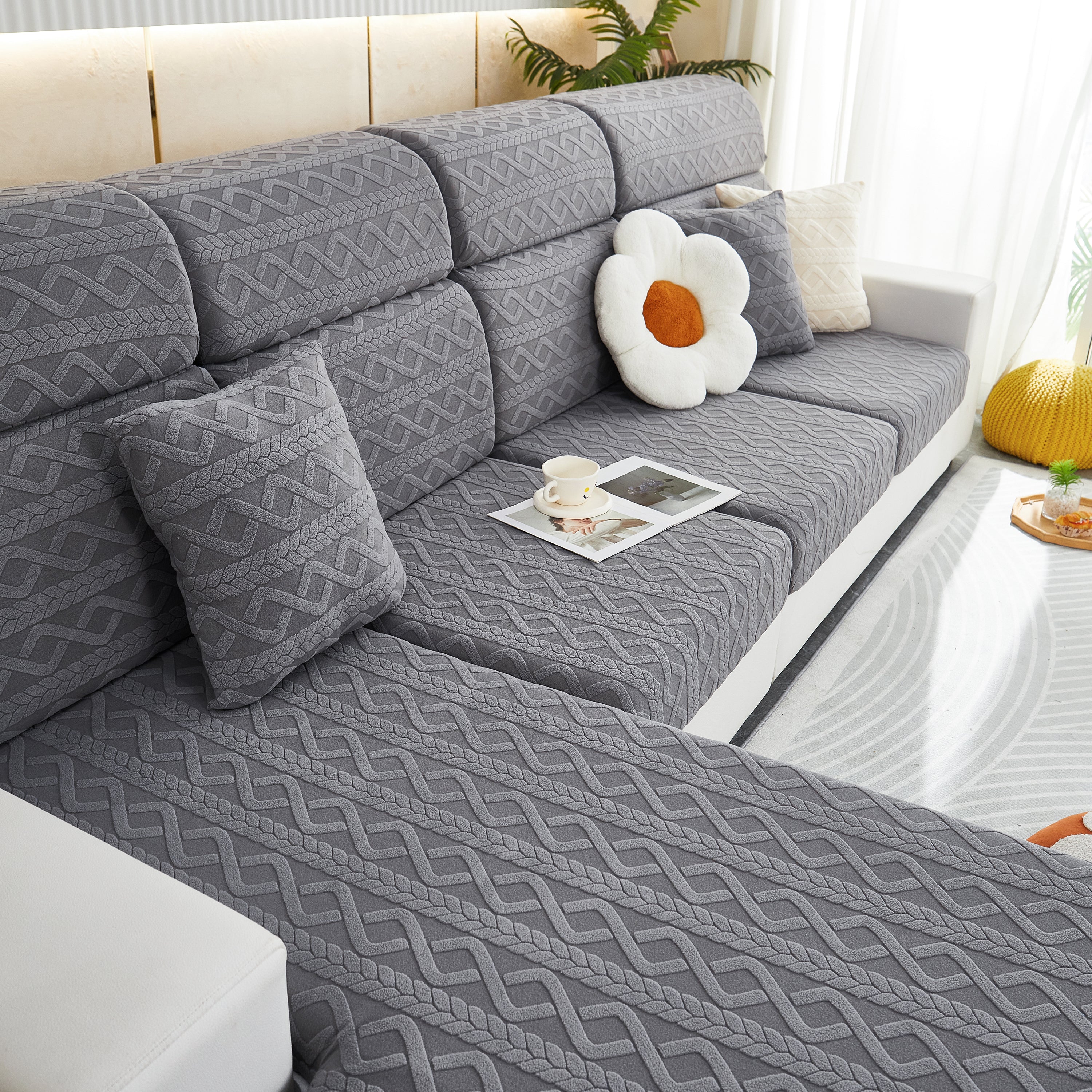 Stretch Couch Seat Cushion Covers, Sofa Slipcover Sofa Cover Soft Flexibility With Elastic Bottom