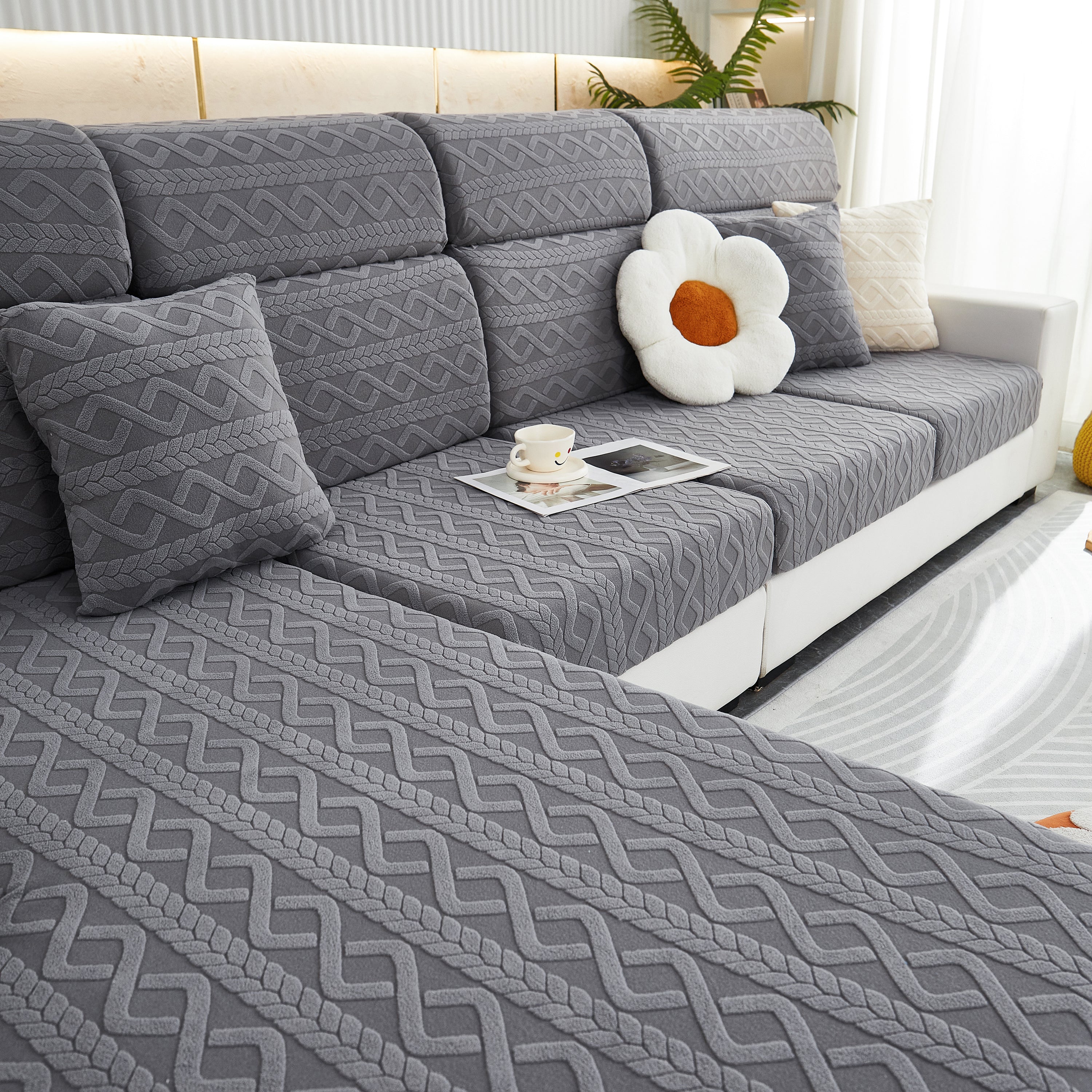 Stretch Couch Seat Cushion Covers, Sofa Slipcover Sofa Cover Soft Flexibility With Elastic Bottom