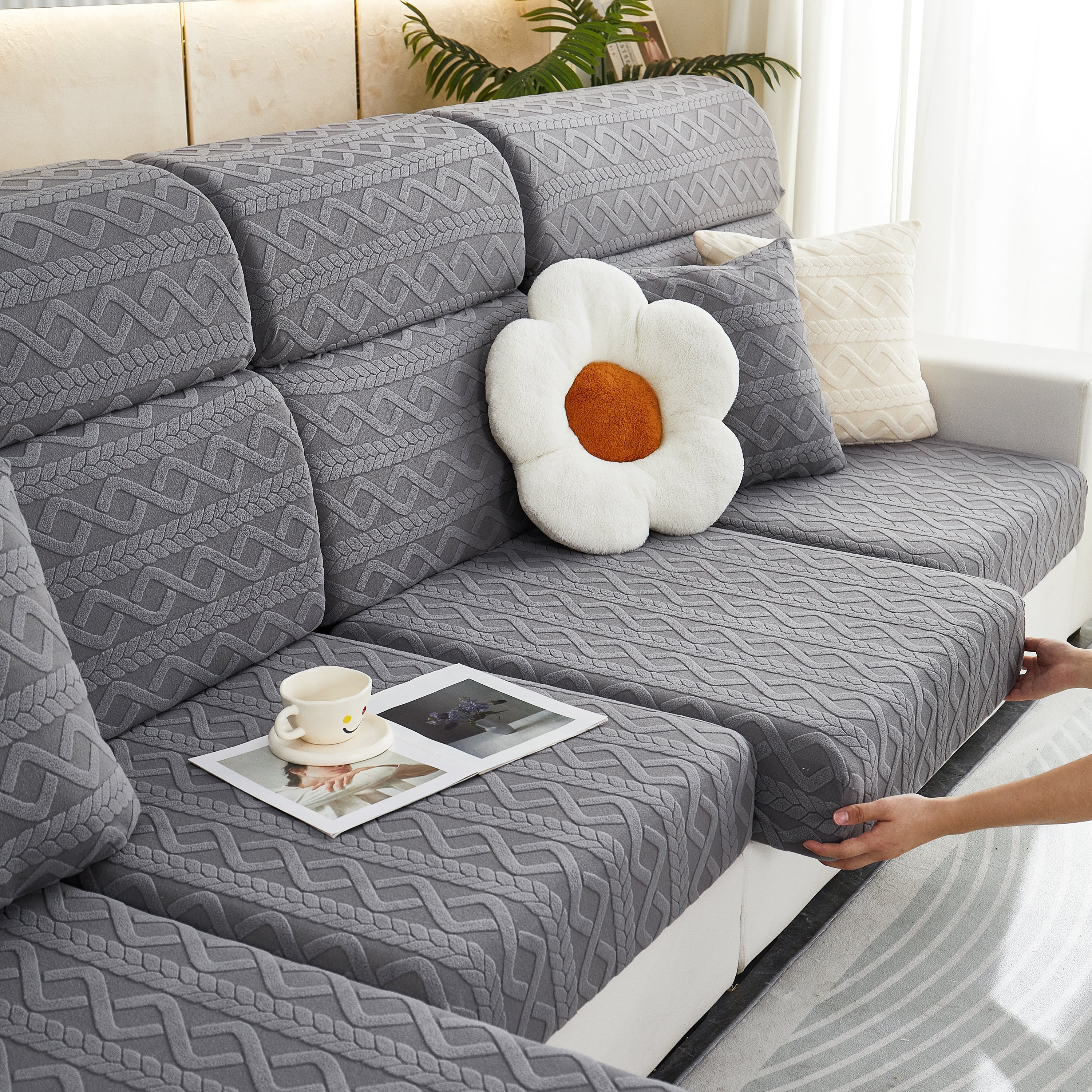 Stretch Couch Seat Cushion Covers, Sofa Slipcover Sofa Cover Soft Flexibility With Elastic Bottom
