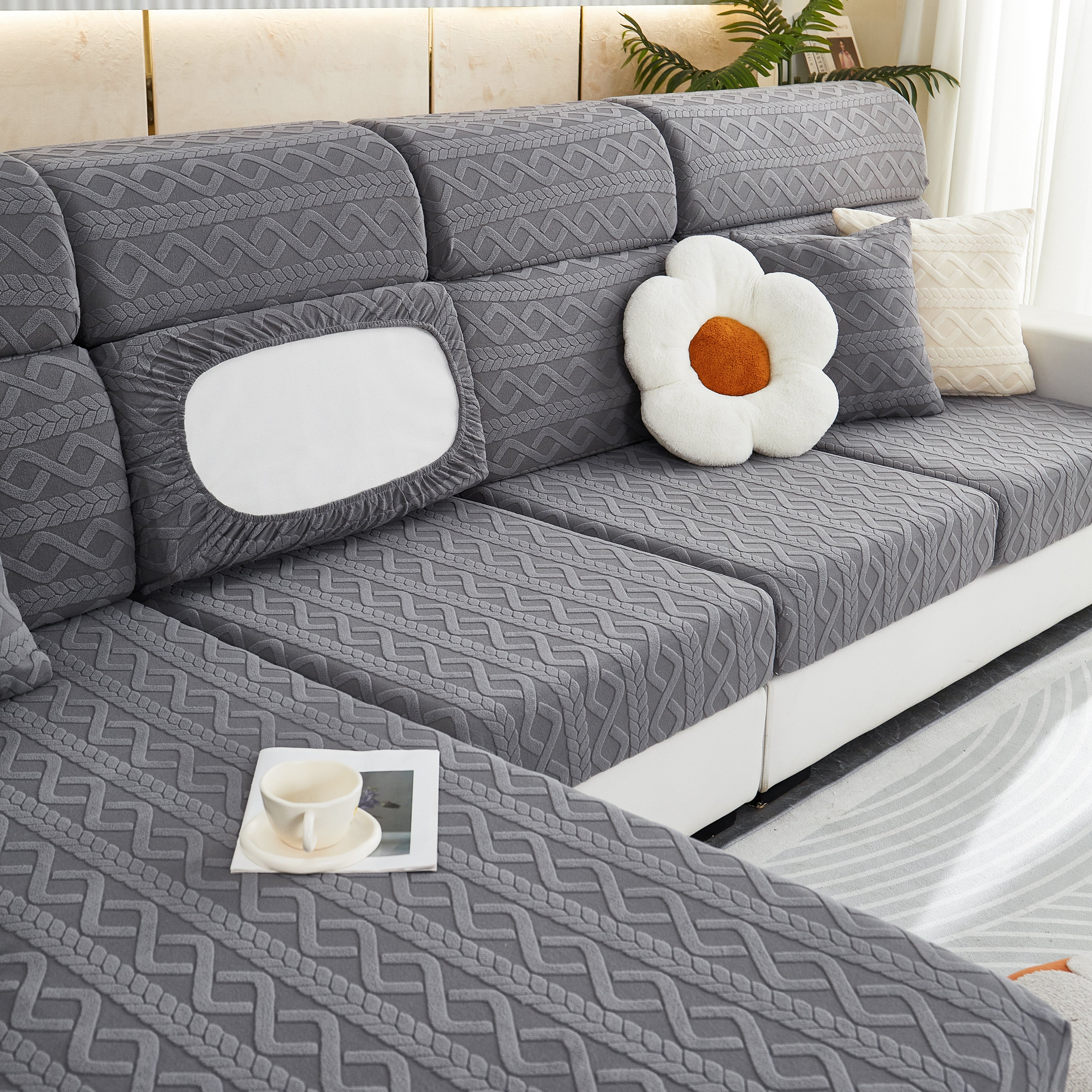 Stretch Couch Seat Cushion Covers, Sofa Slipcover Sofa Cover Soft Flexibility With Elastic Bottom