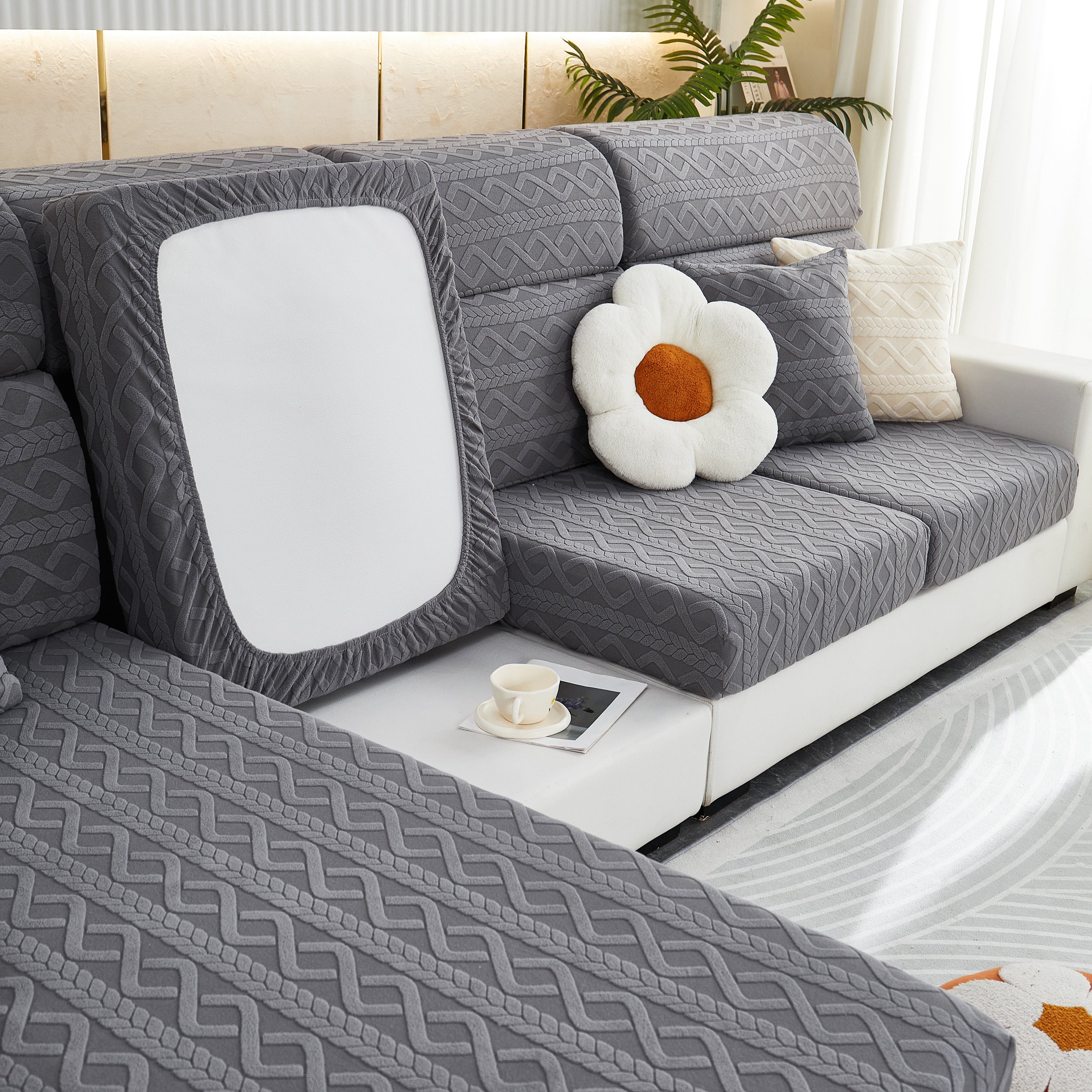 Stretch Couch Seat Cushion Covers, Sofa Slipcover Sofa Cover Soft Flexibility With Elastic Bottom