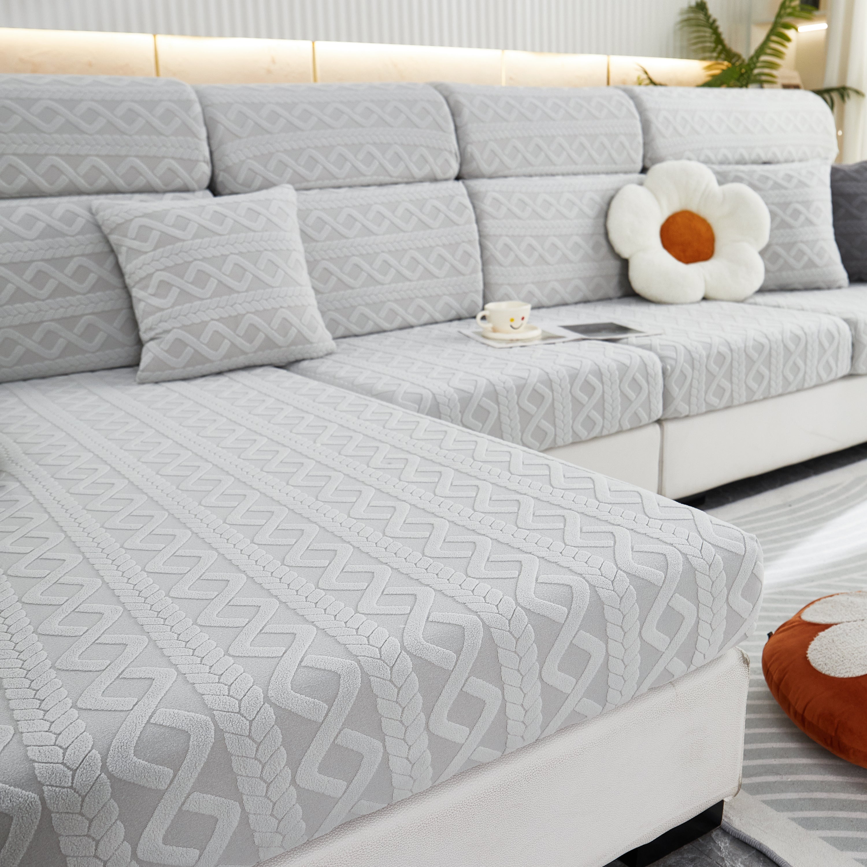 Stretch Couch Seat Cushion Covers, Sofa Slipcover Sofa Cover Soft Flexibility With Elastic Bottom