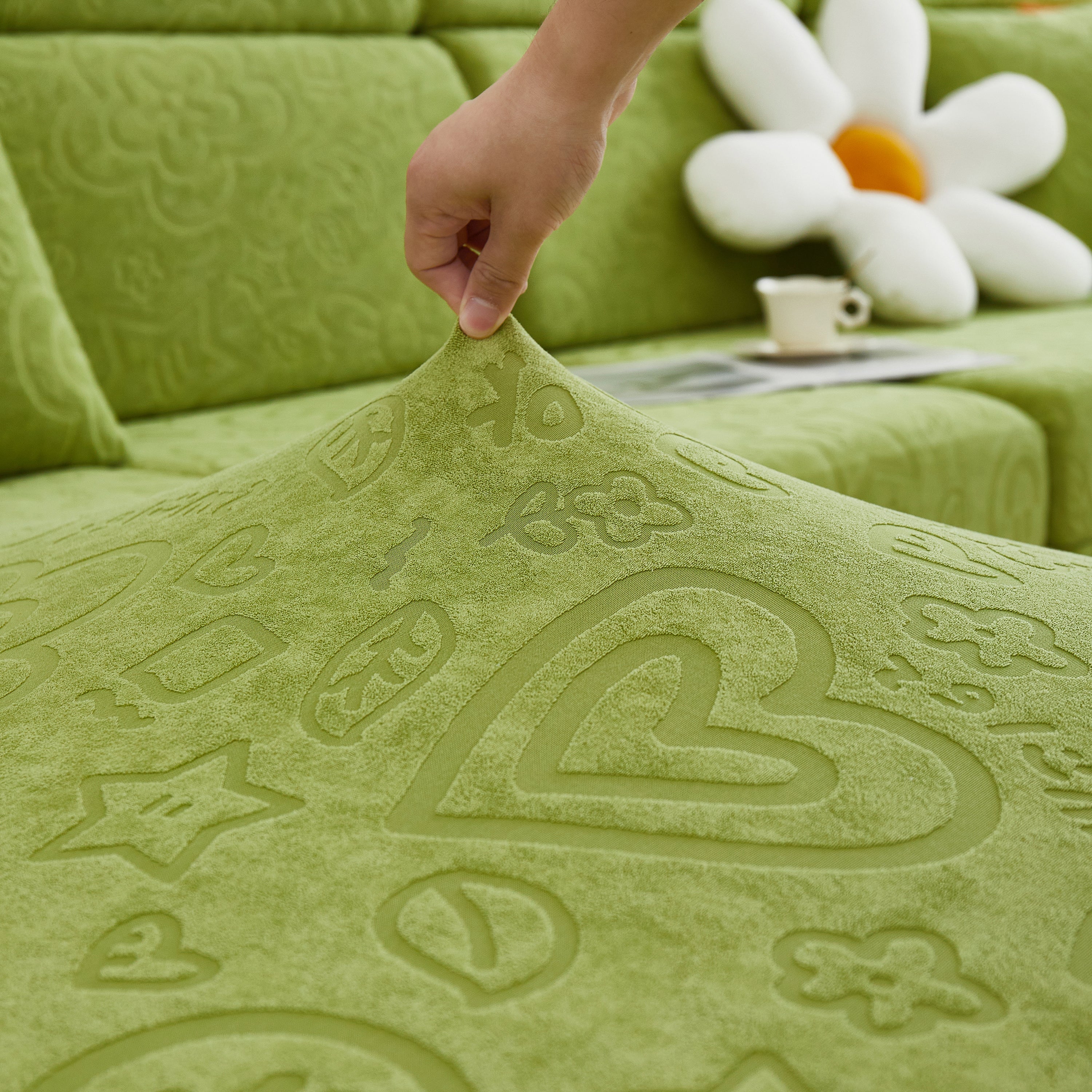 Elastic Skirted Couch Cushion Covers For 1/2/3/4-seater Sofas, Furniture Protector For Pets, Kids