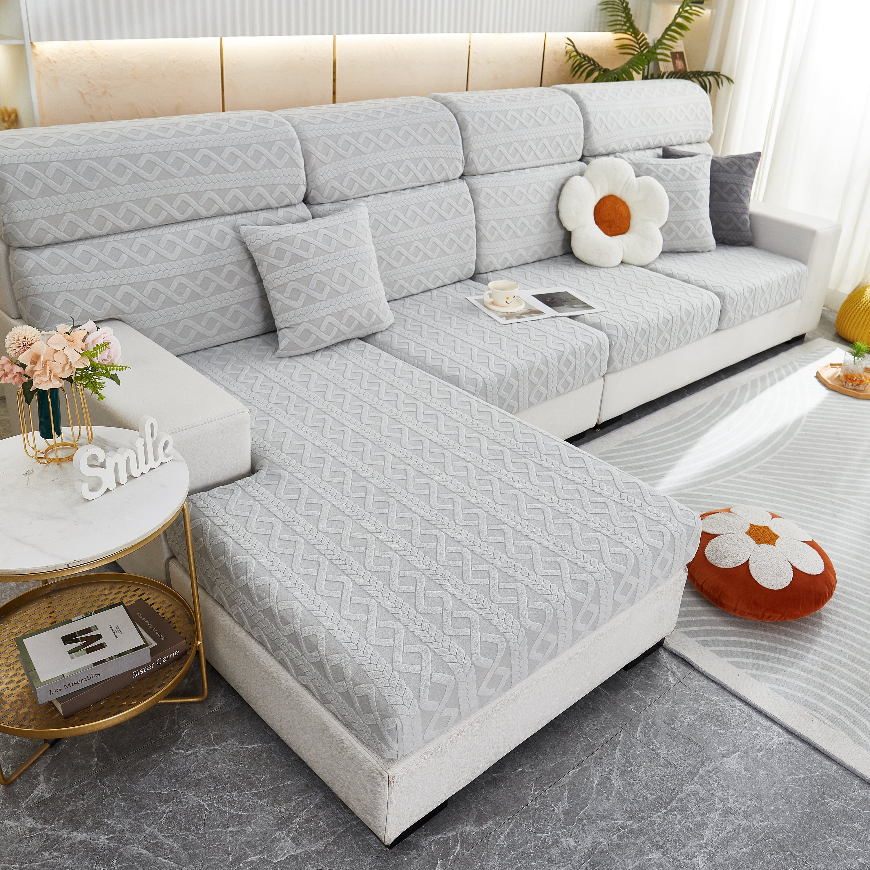 Stretch Couch Seat Cushion Covers, Sofa Slipcover Sofa Cover Soft Flexibility With Elastic Bottom
