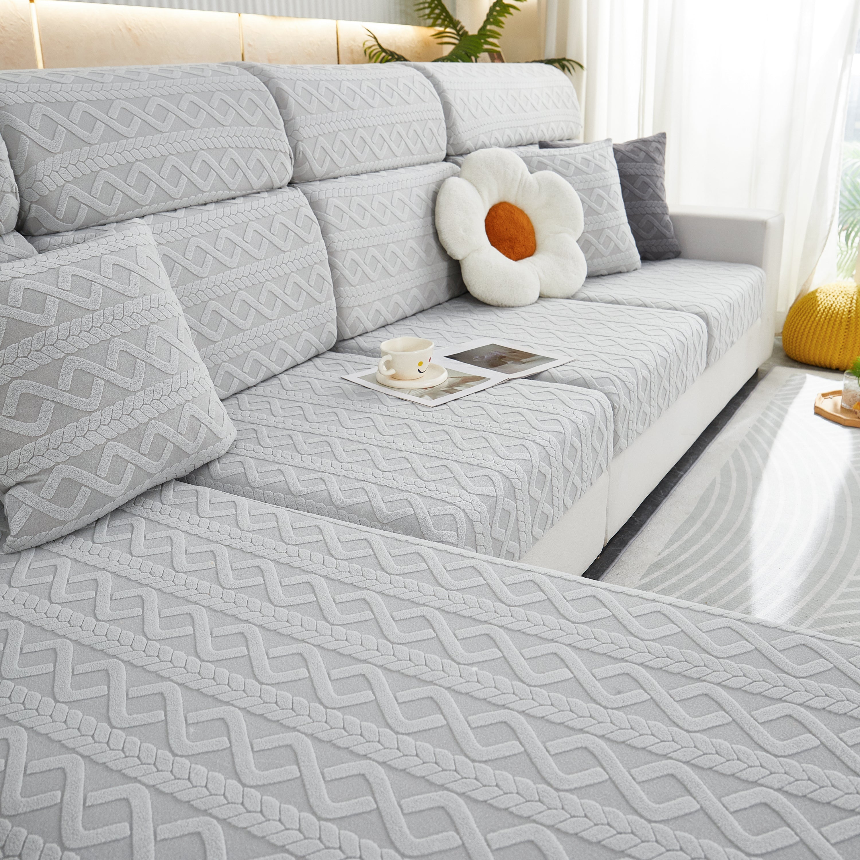 Stretch Couch Seat Cushion Covers, Sofa Slipcover Sofa Cover Soft Flexibility With Elastic Bottom