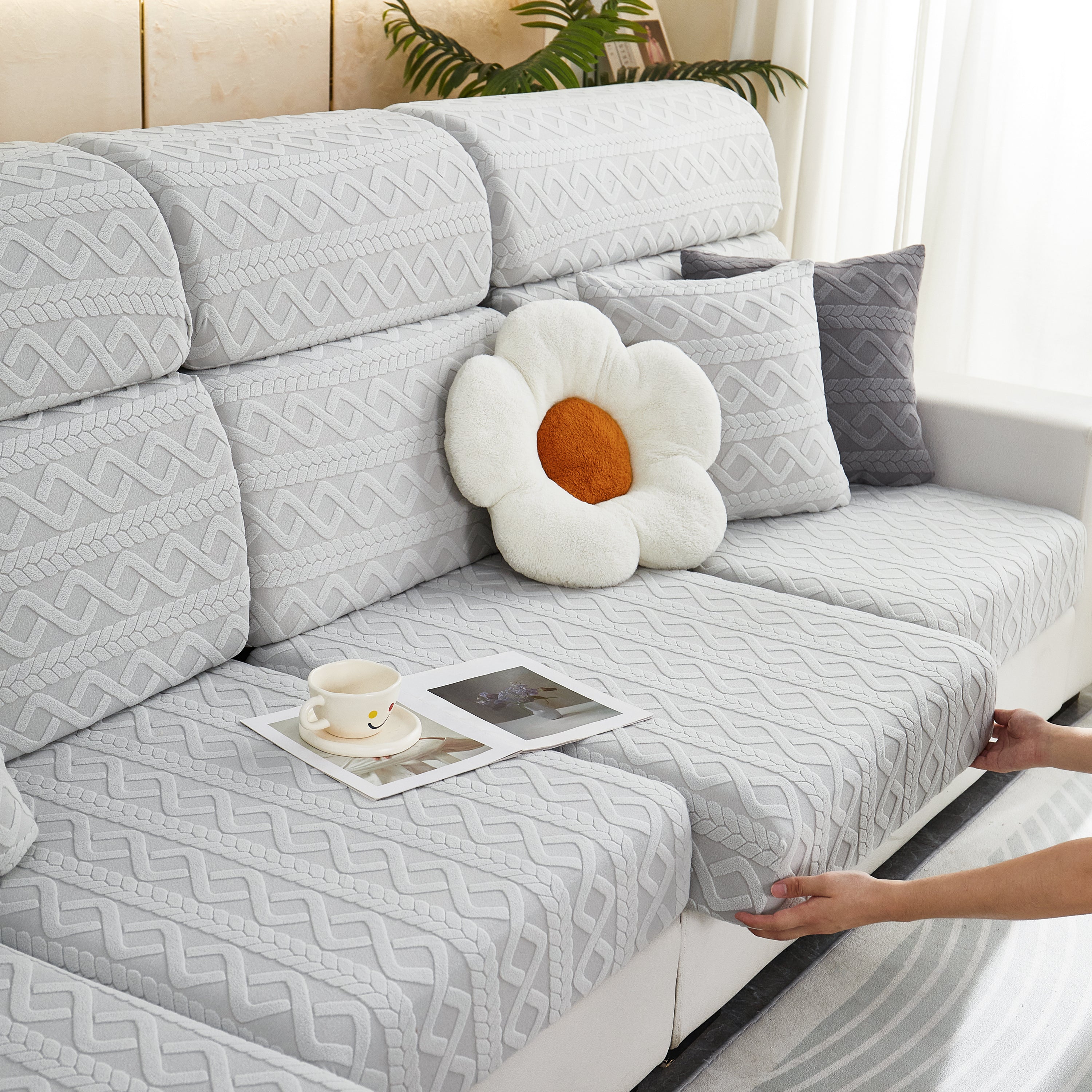 Stretch Couch Seat Cushion Covers, Sofa Slipcover Sofa Cover Soft Flexibility With Elastic Bottom