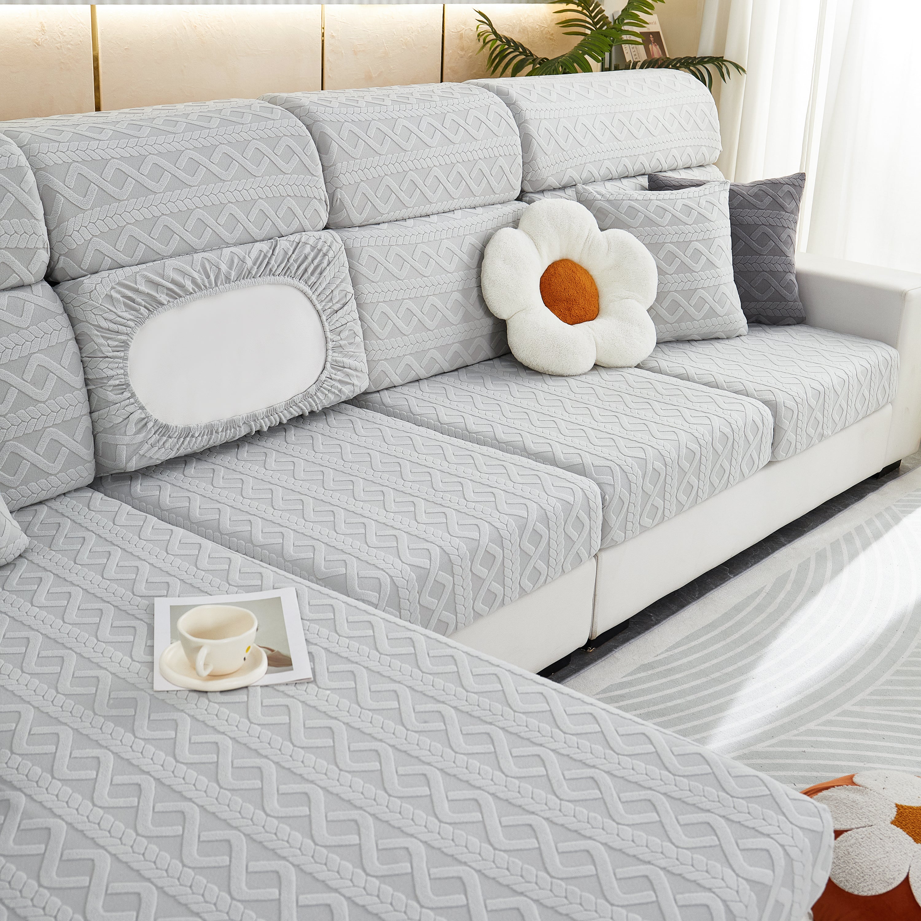 Stretch Couch Seat Cushion Covers, Sofa Slipcover Sofa Cover Soft Flexibility With Elastic Bottom