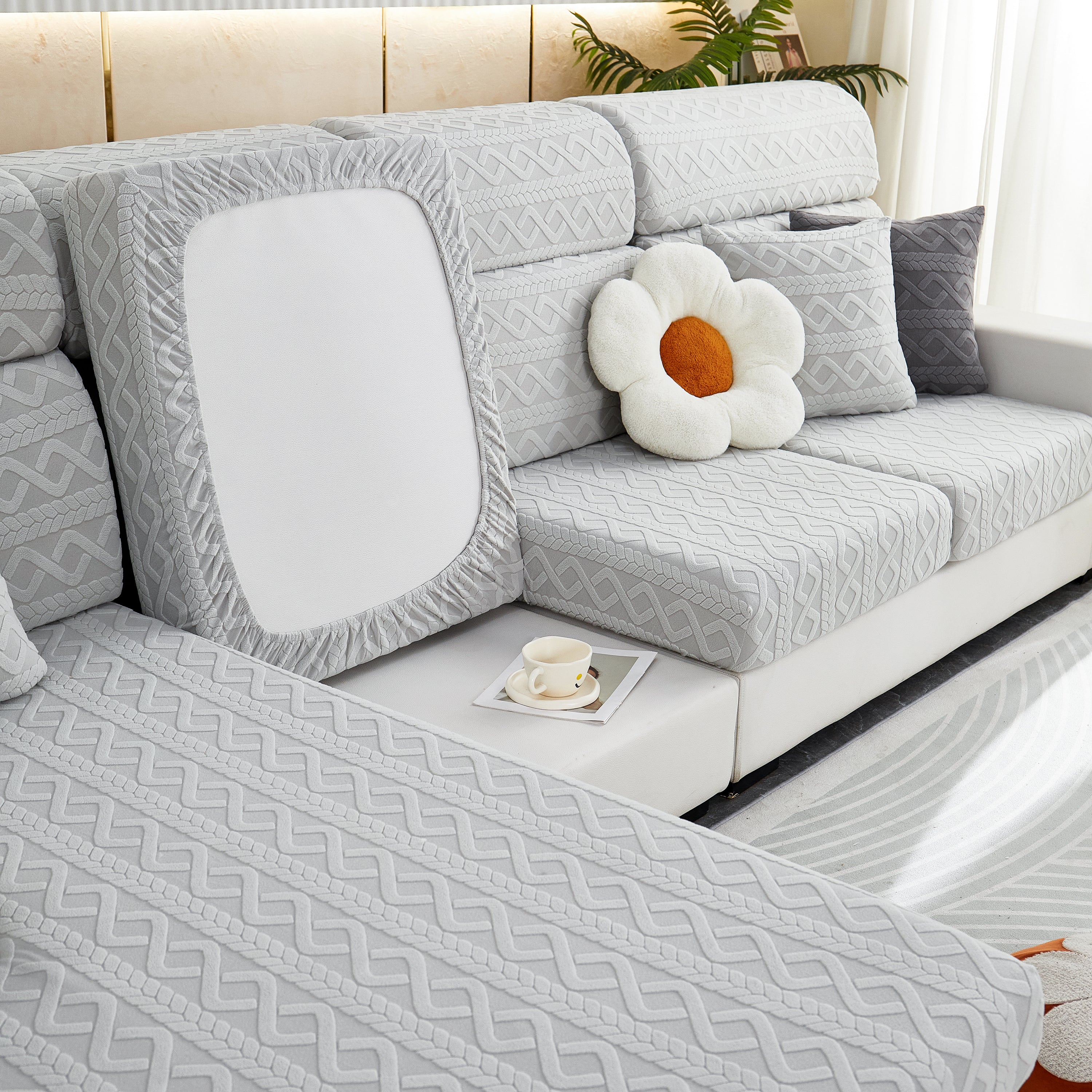 Stretch Couch Seat Cushion Covers, Sofa Slipcover Sofa Cover Soft Flexibility With Elastic Bottom