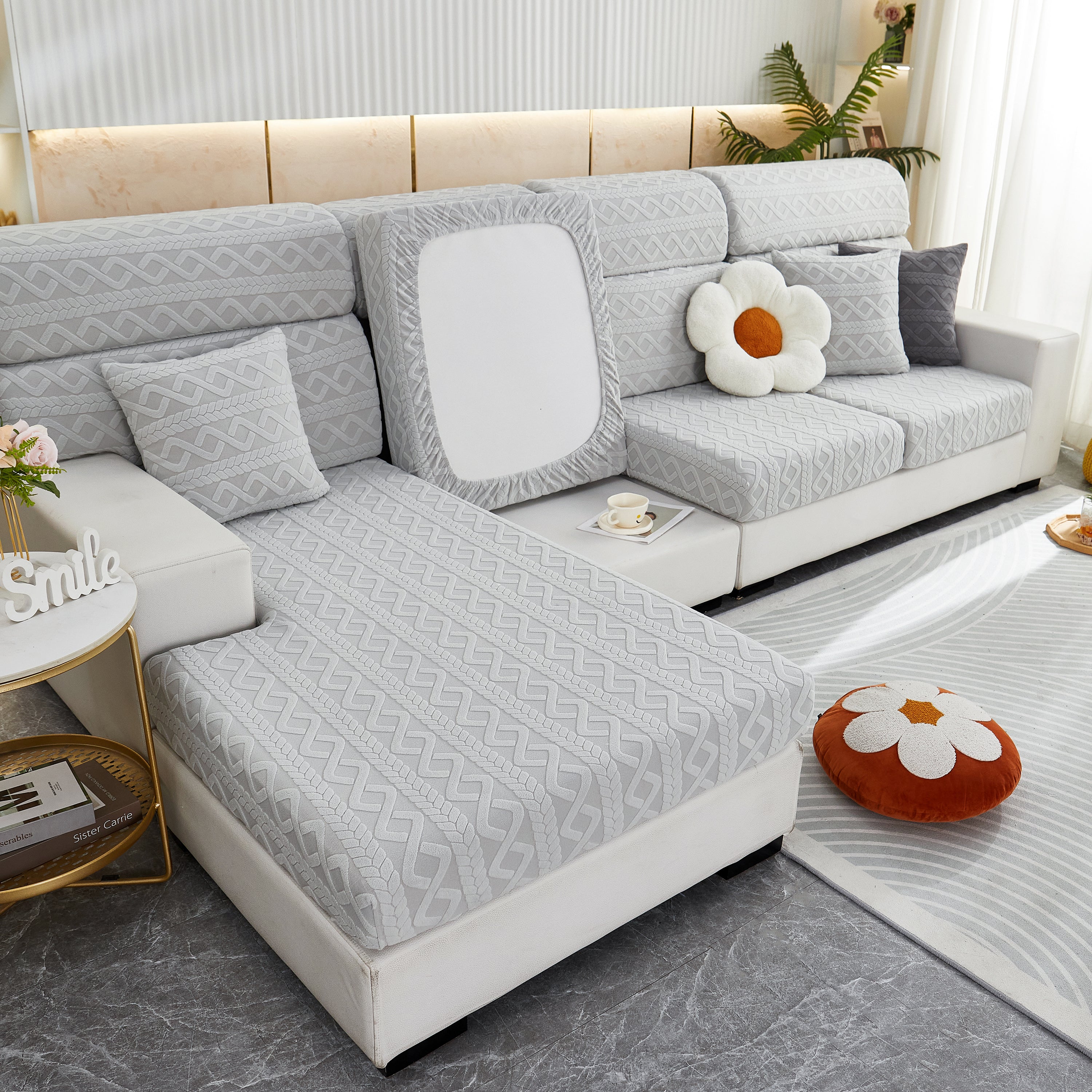 Stretch Couch Seat Cushion Covers, Sofa Slipcover Sofa Cover Soft Flexibility With Elastic Bottom