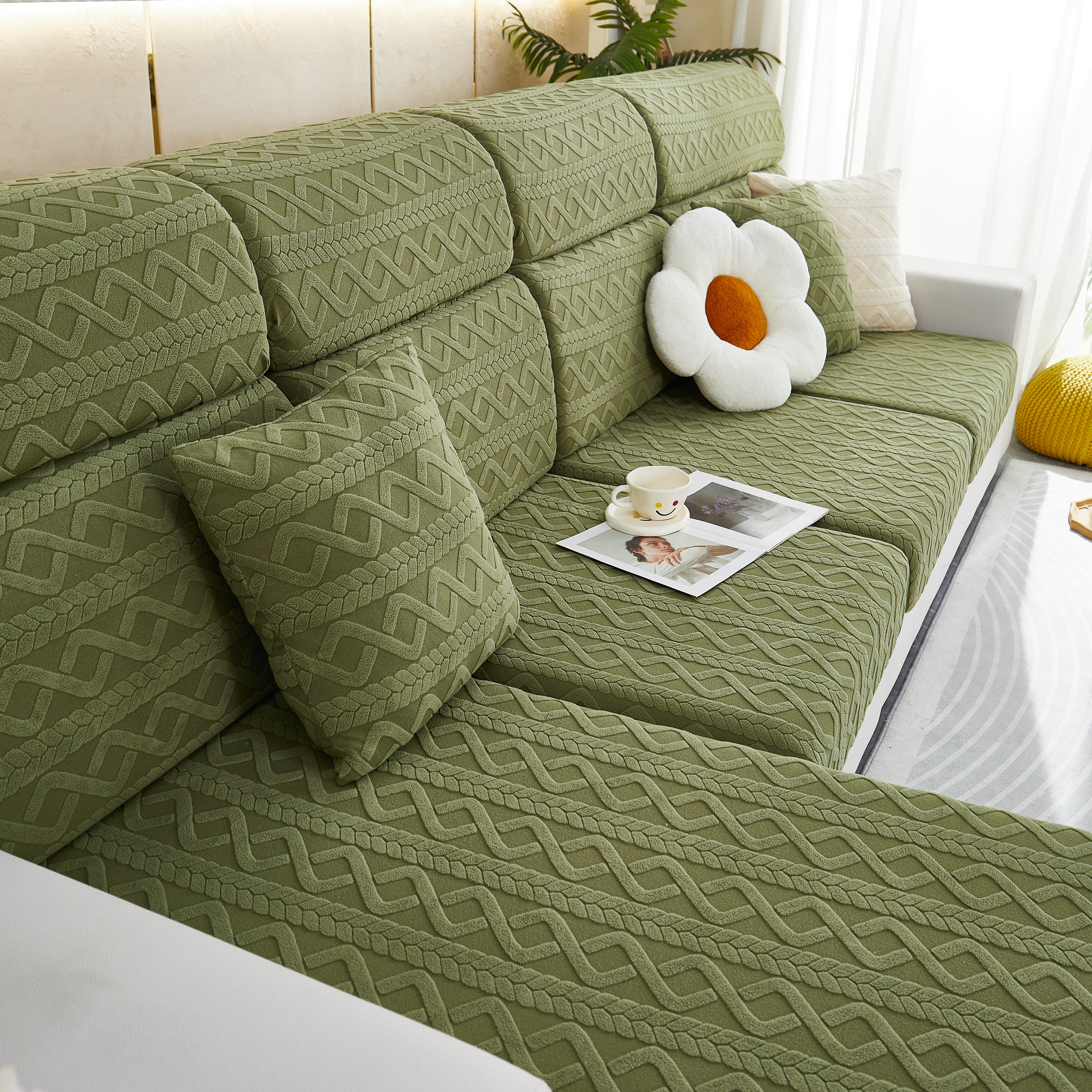 Stretch Couch Seat Cushion Covers, Sofa Slipcover Sofa Cover Soft Flexibility With Elastic Bottom