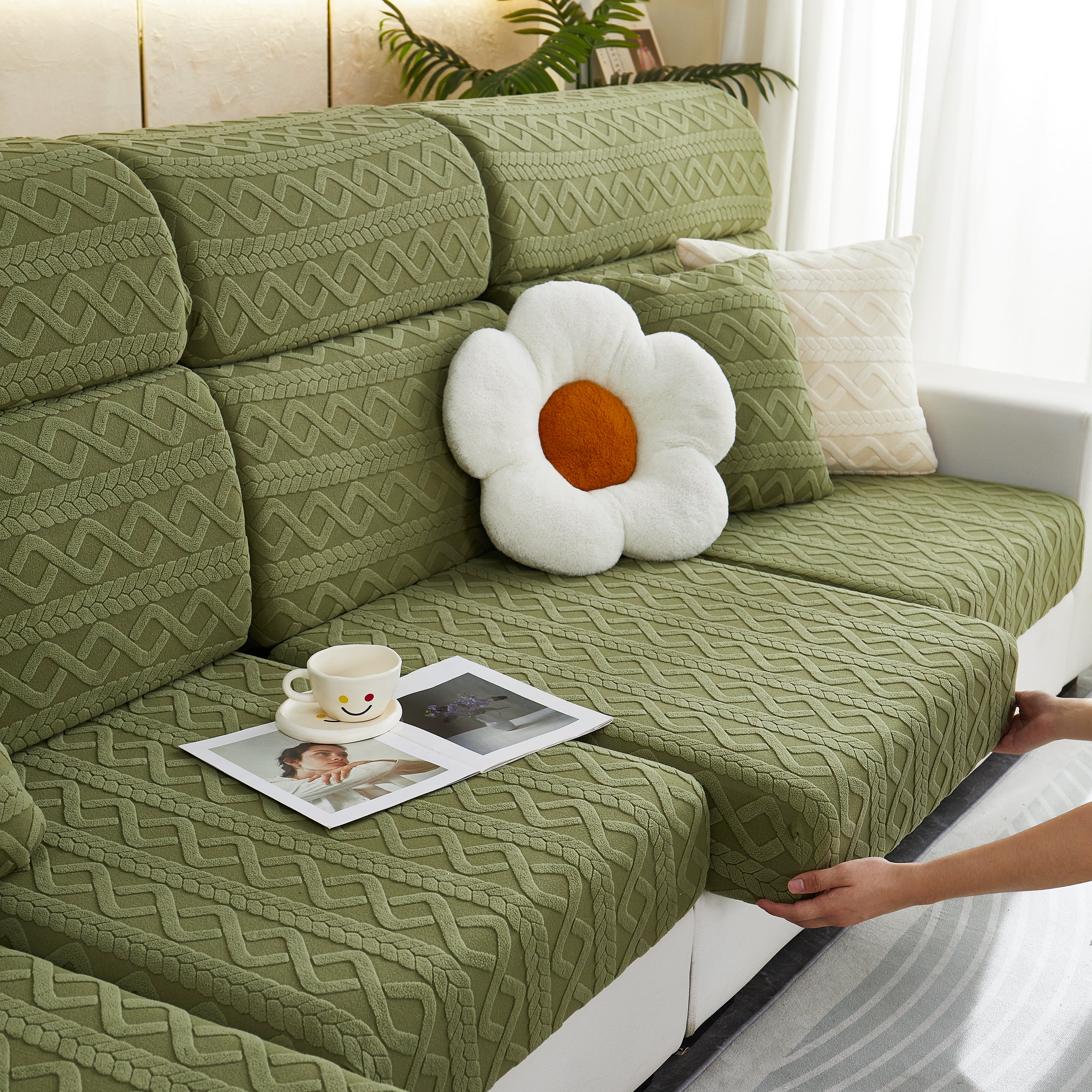Stretch Couch Seat Cushion Covers, Sofa Slipcover Sofa Cover Soft Flexibility With Elastic Bottom