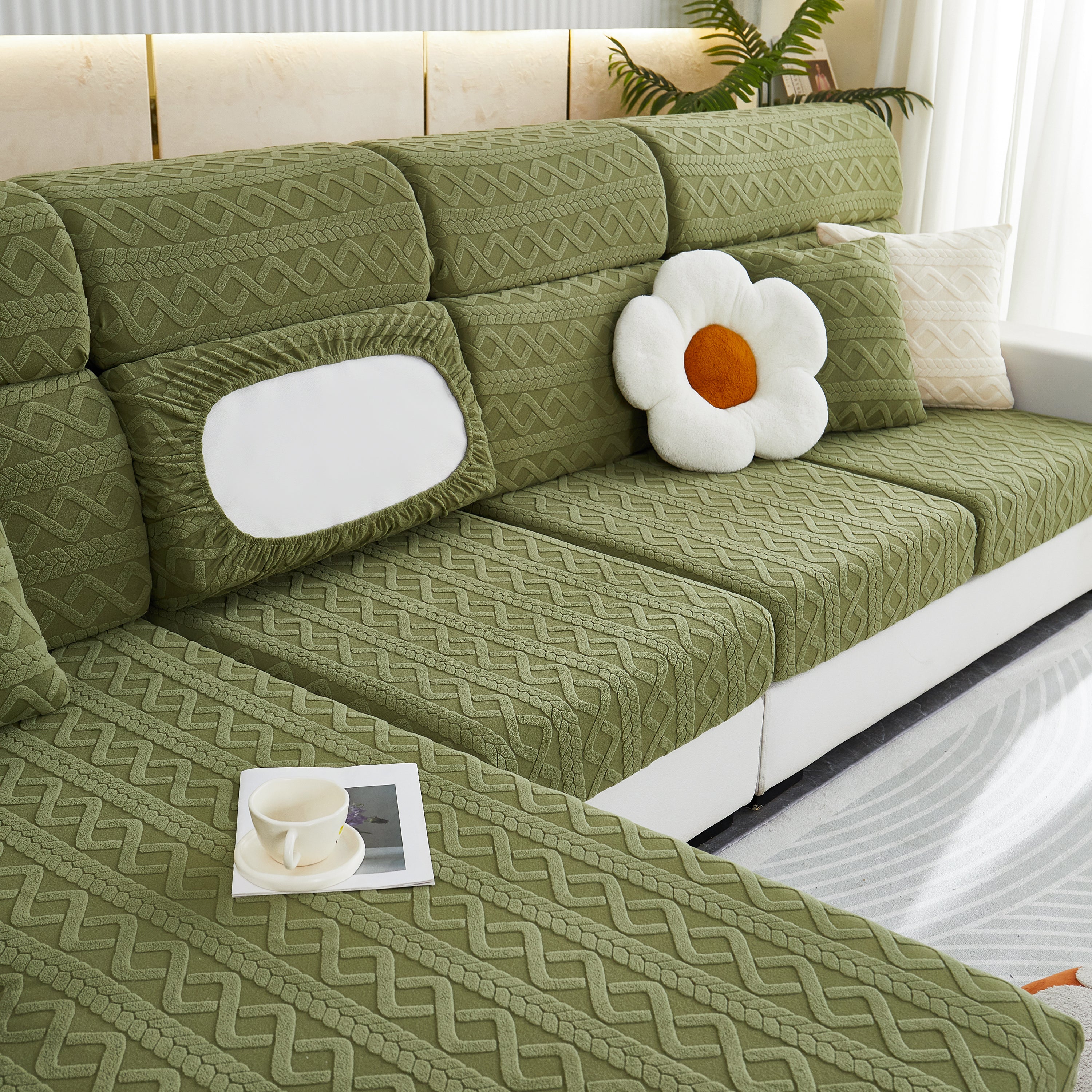 Stretch Couch Seat Cushion Covers, Sofa Slipcover Sofa Cover Soft Flexibility With Elastic Bottom
