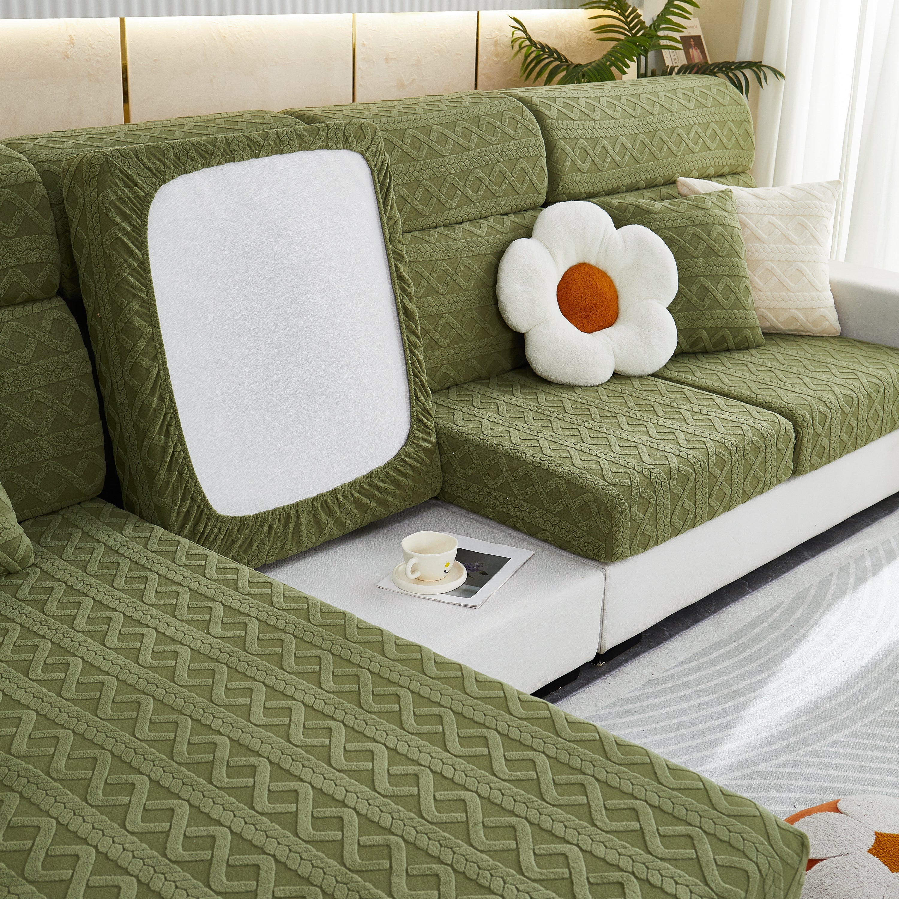 Stretch Couch Seat Cushion Covers, Sofa Slipcover Sofa Cover Soft Flexibility With Elastic Bottom