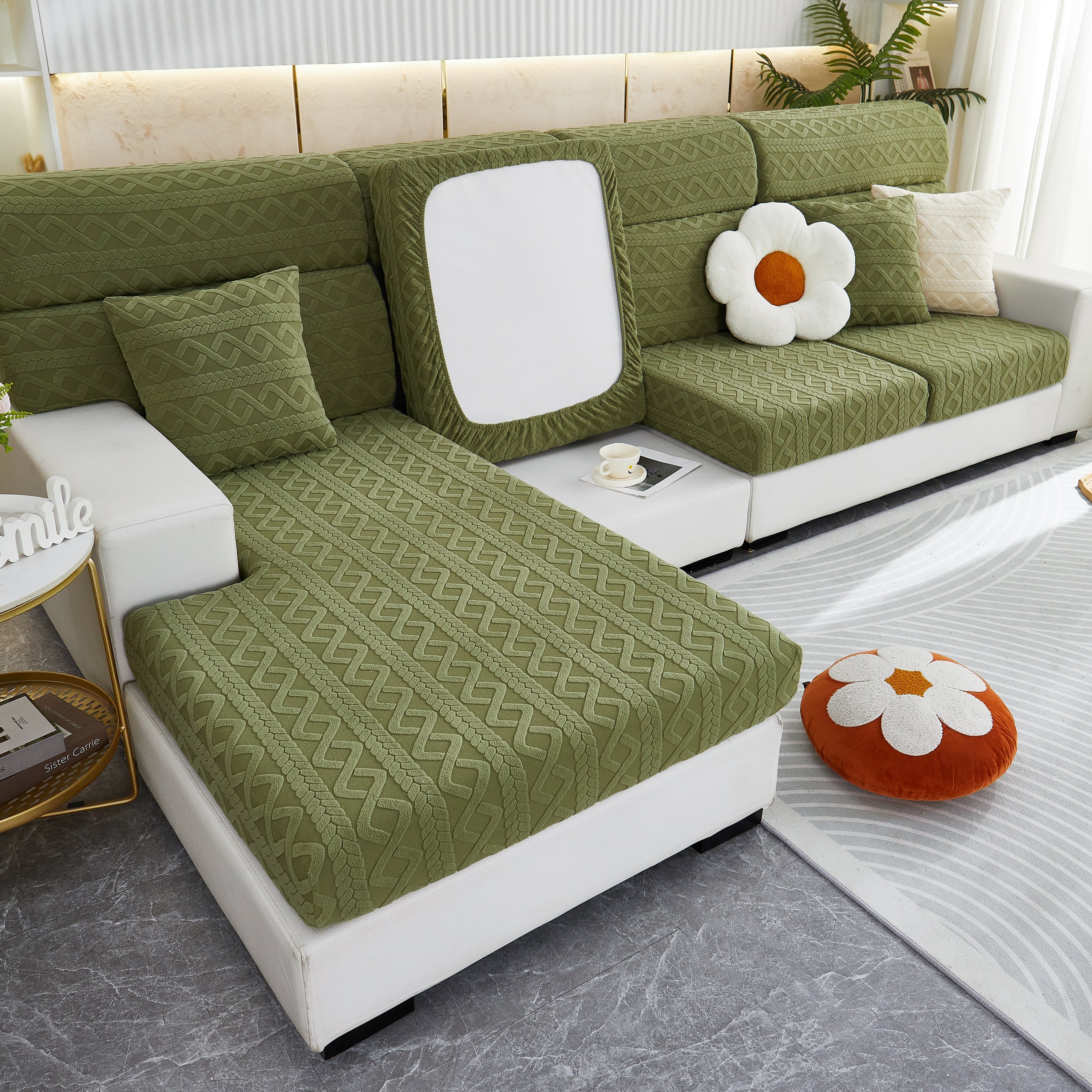 Stretch Couch Seat Cushion Covers, Sofa Slipcover Sofa Cover Soft Flexibility With Elastic Bottom