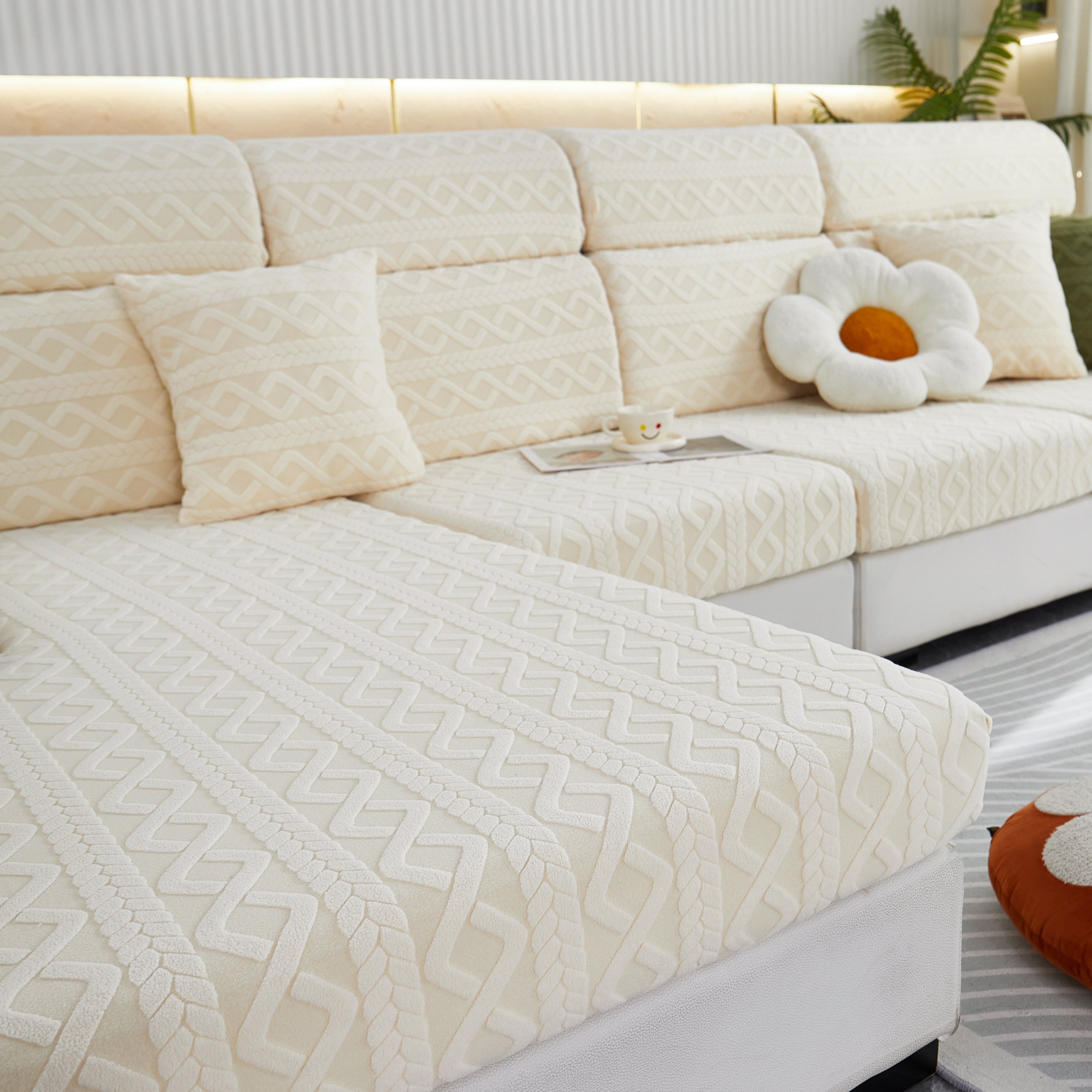 Stretch Couch Seat Cushion Covers, Sofa Slipcover Sofa Cover Soft Flexibility With Elastic Bottom