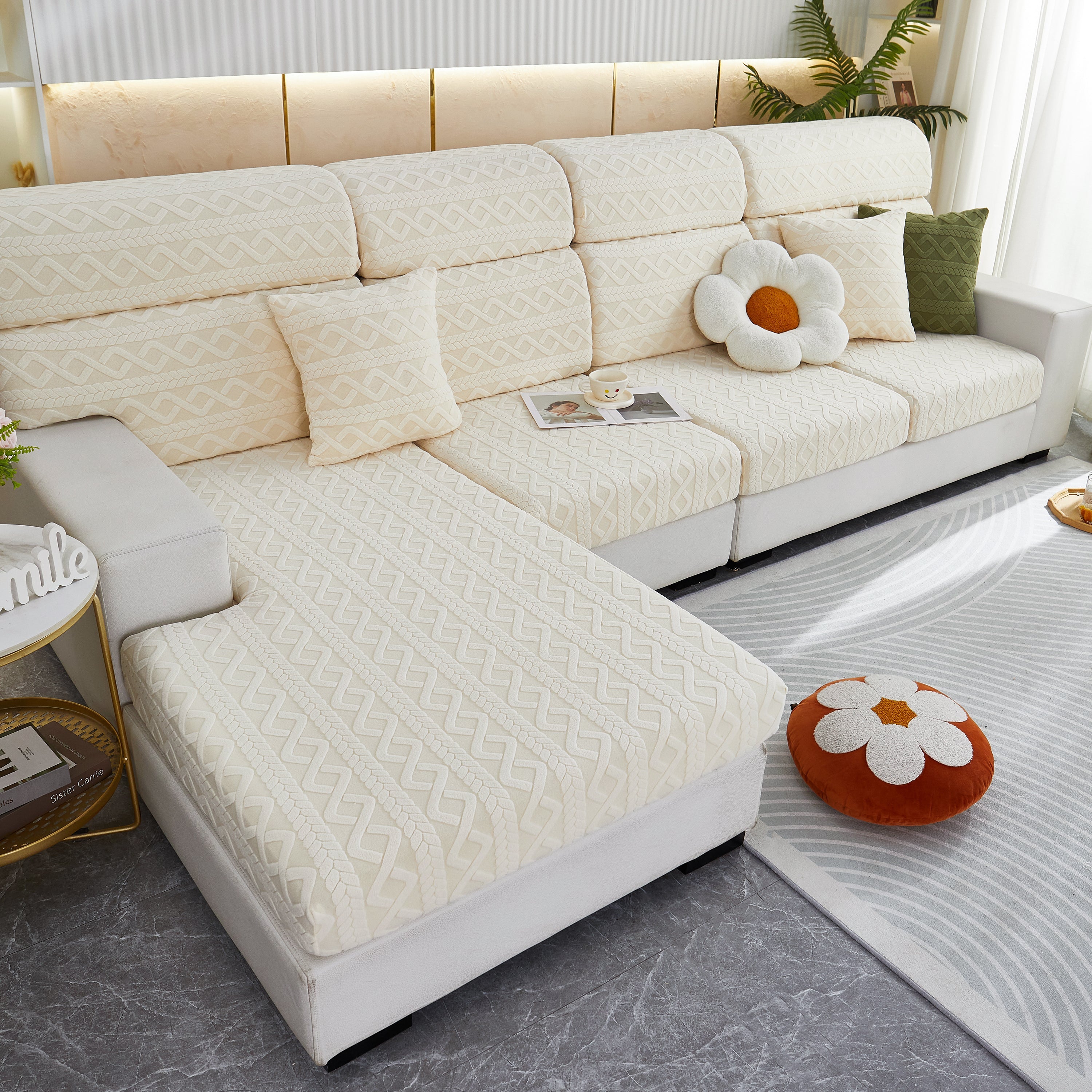 Stretch Couch Seat Cushion Covers, Sofa Slipcover Sofa Cover Soft Flexibility With Elastic Bottom