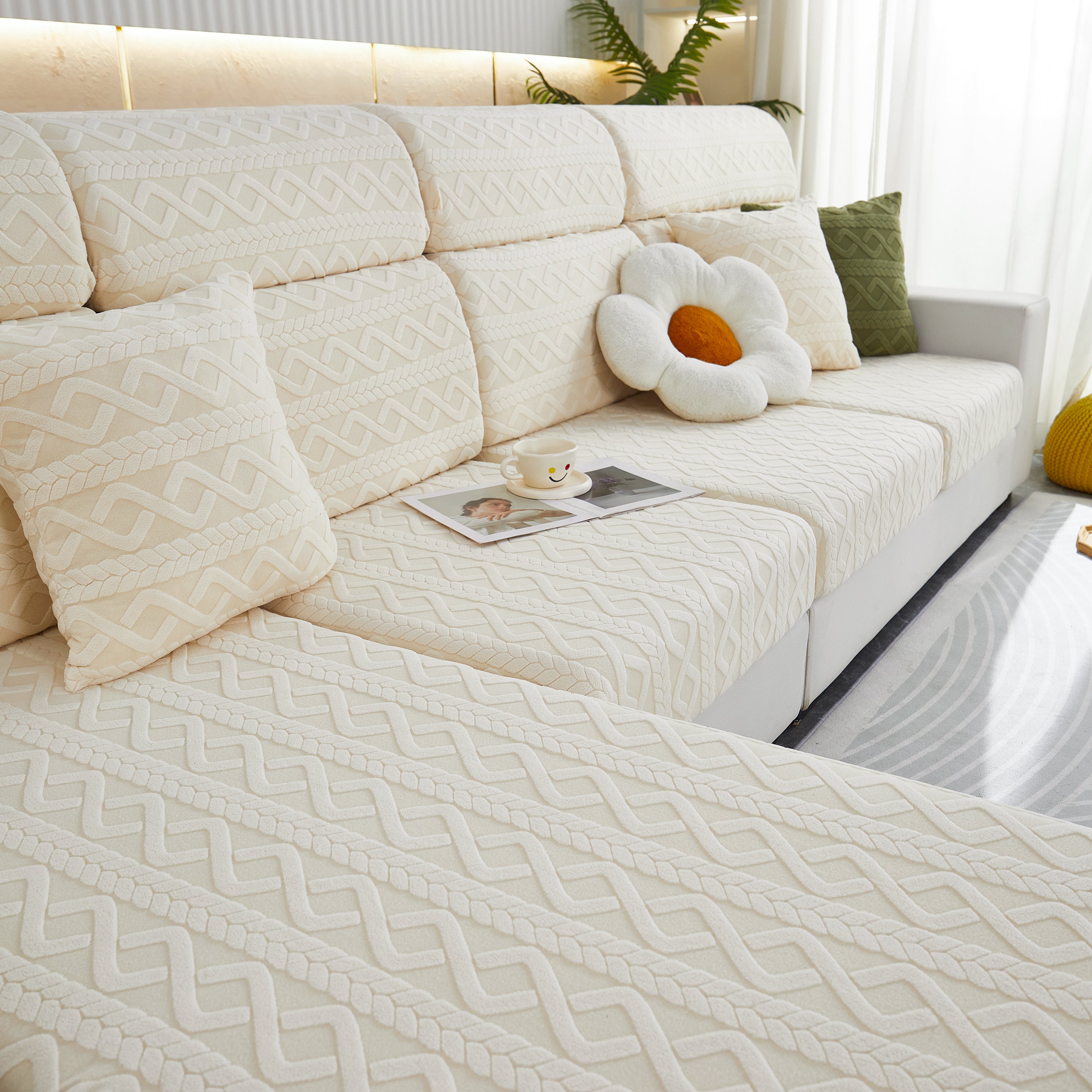 Stretch Couch Seat Cushion Covers, Sofa Slipcover Sofa Cover Soft Flexibility With Elastic Bottom