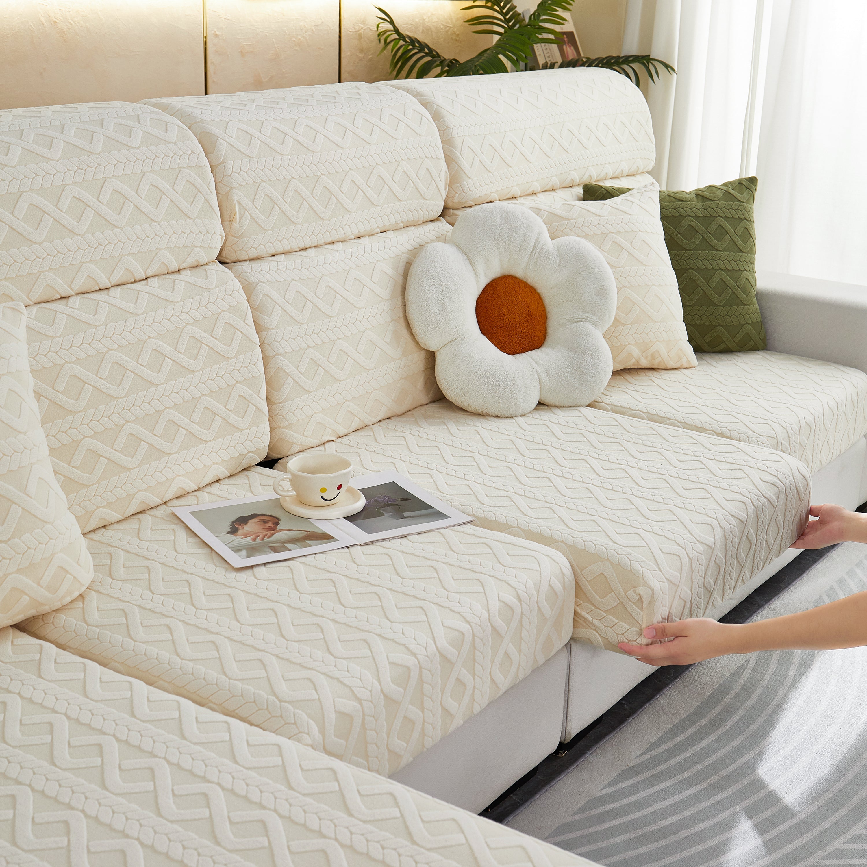 Stretch Couch Seat Cushion Covers, Sofa Slipcover Sofa Cover Soft Flexibility With Elastic Bottom