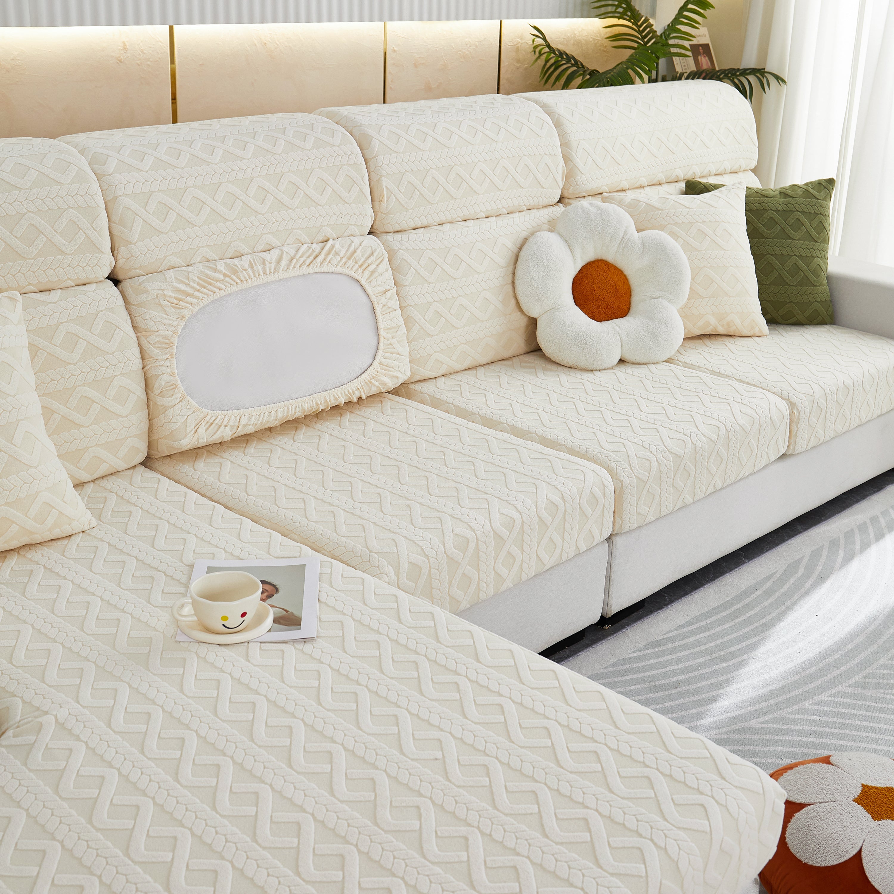 Stretch Couch Seat Cushion Covers, Sofa Slipcover Sofa Cover Soft Flexibility With Elastic Bottom