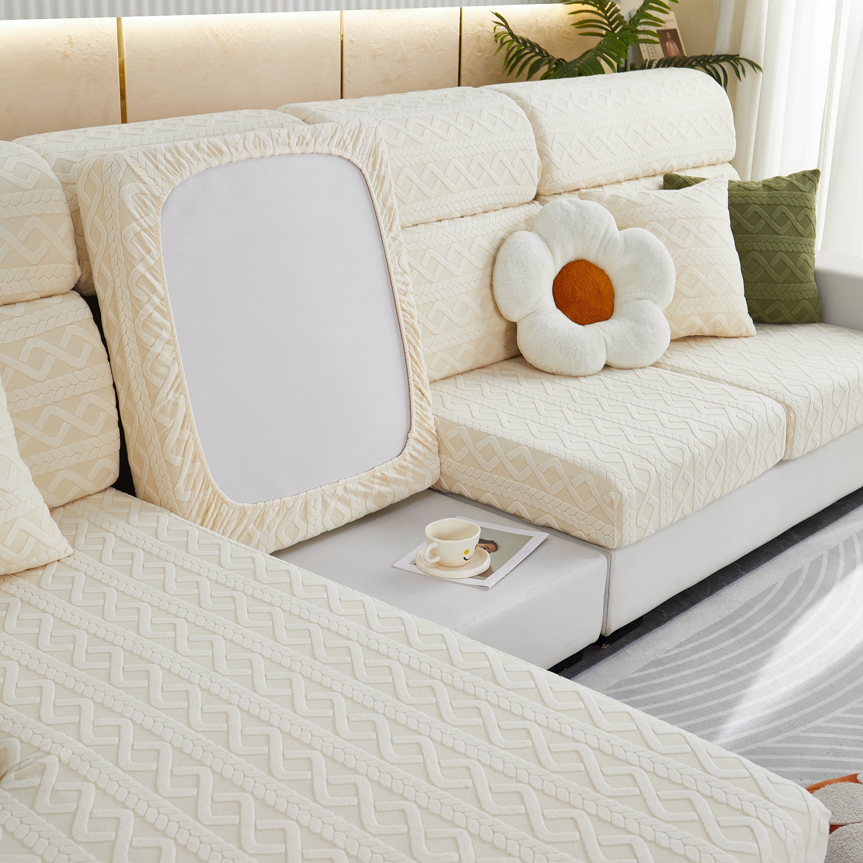 Stretch Couch Seat Cushion Covers, Sofa Slipcover Sofa Cover Soft Flexibility With Elastic Bottom