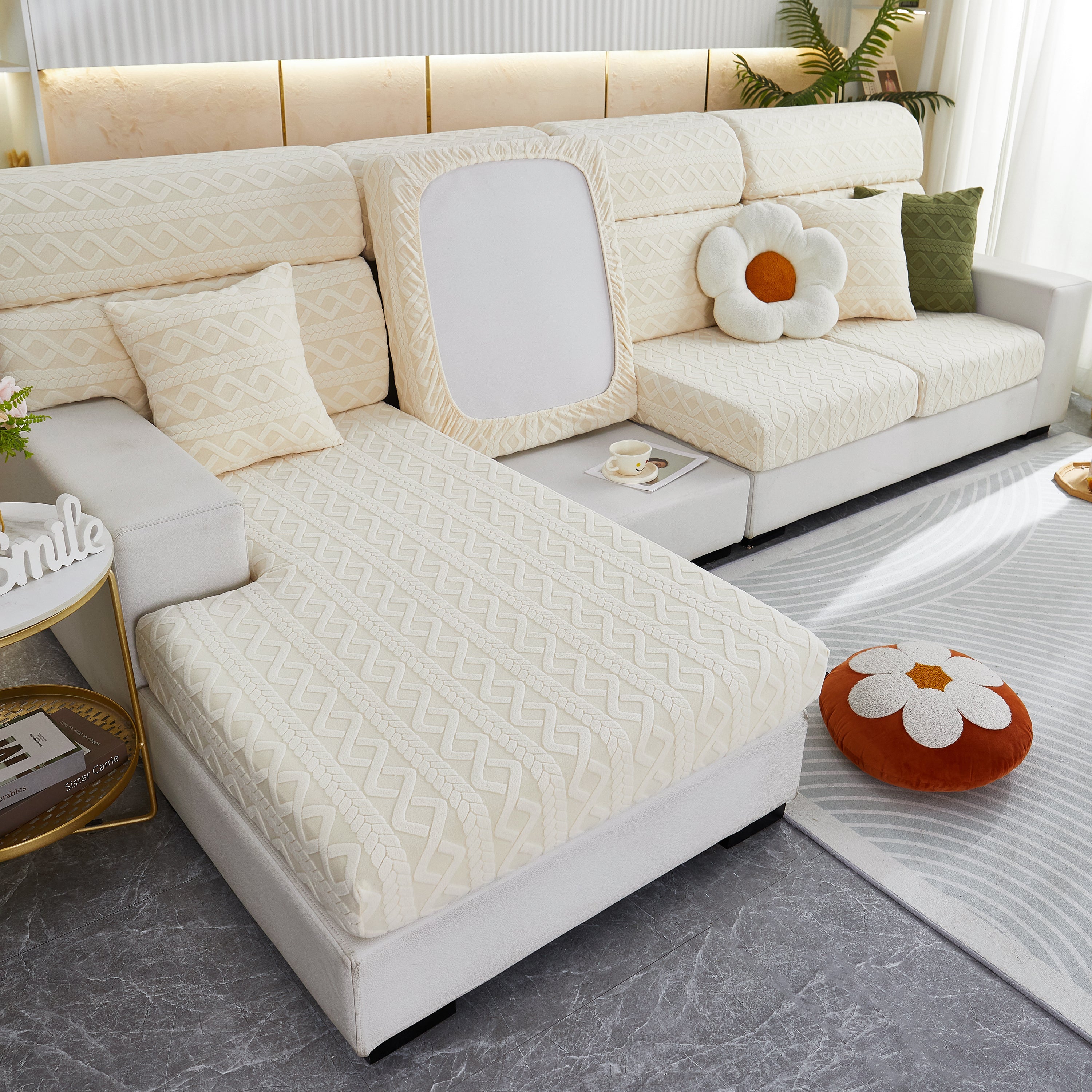 Stretch Couch Seat Cushion Covers, Sofa Slipcover Sofa Cover Soft Flexibility With Elastic Bottom
