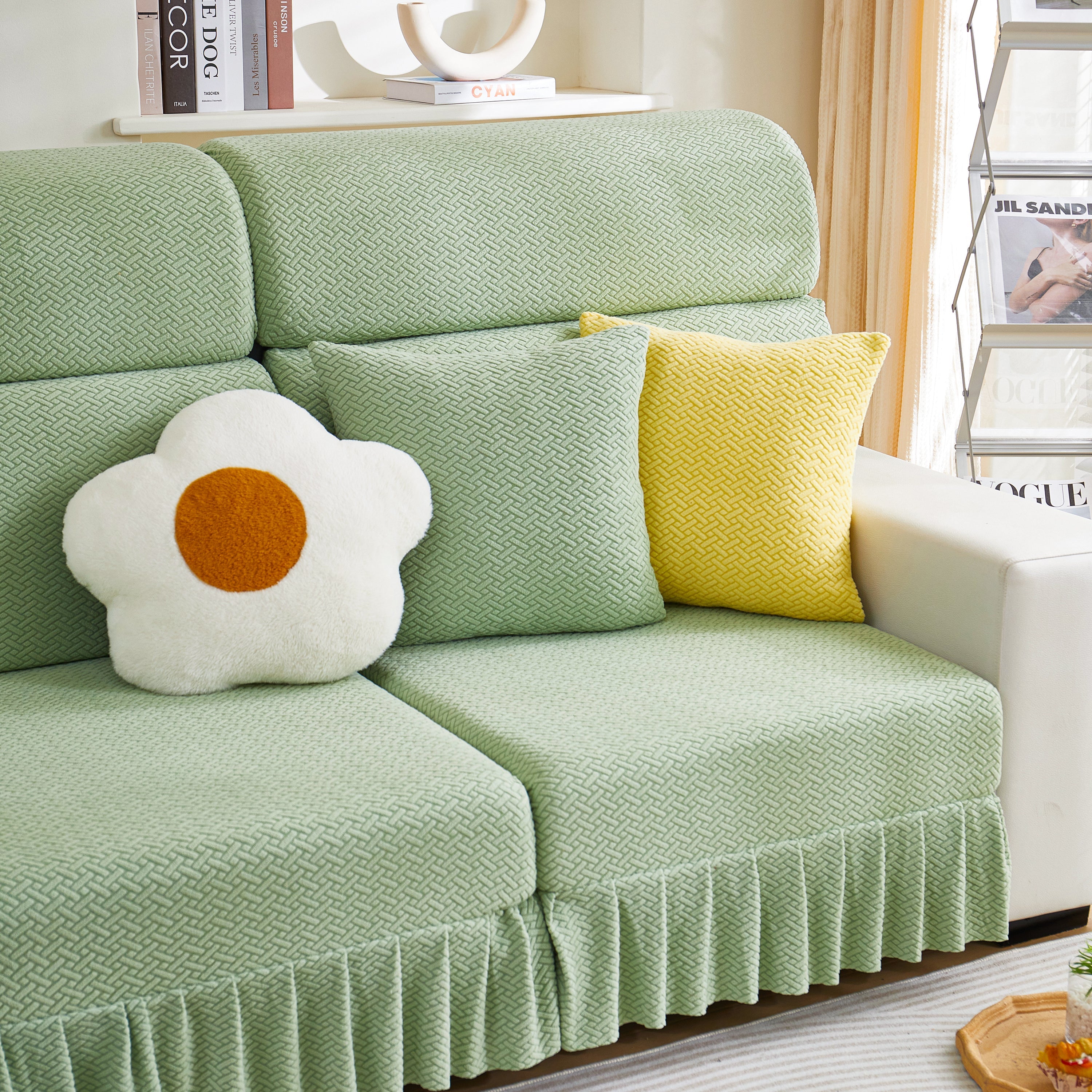 Tailored Sofa Cushion Covers Stretch Couch Seat Covers  With Skirt For Sectional Sofas