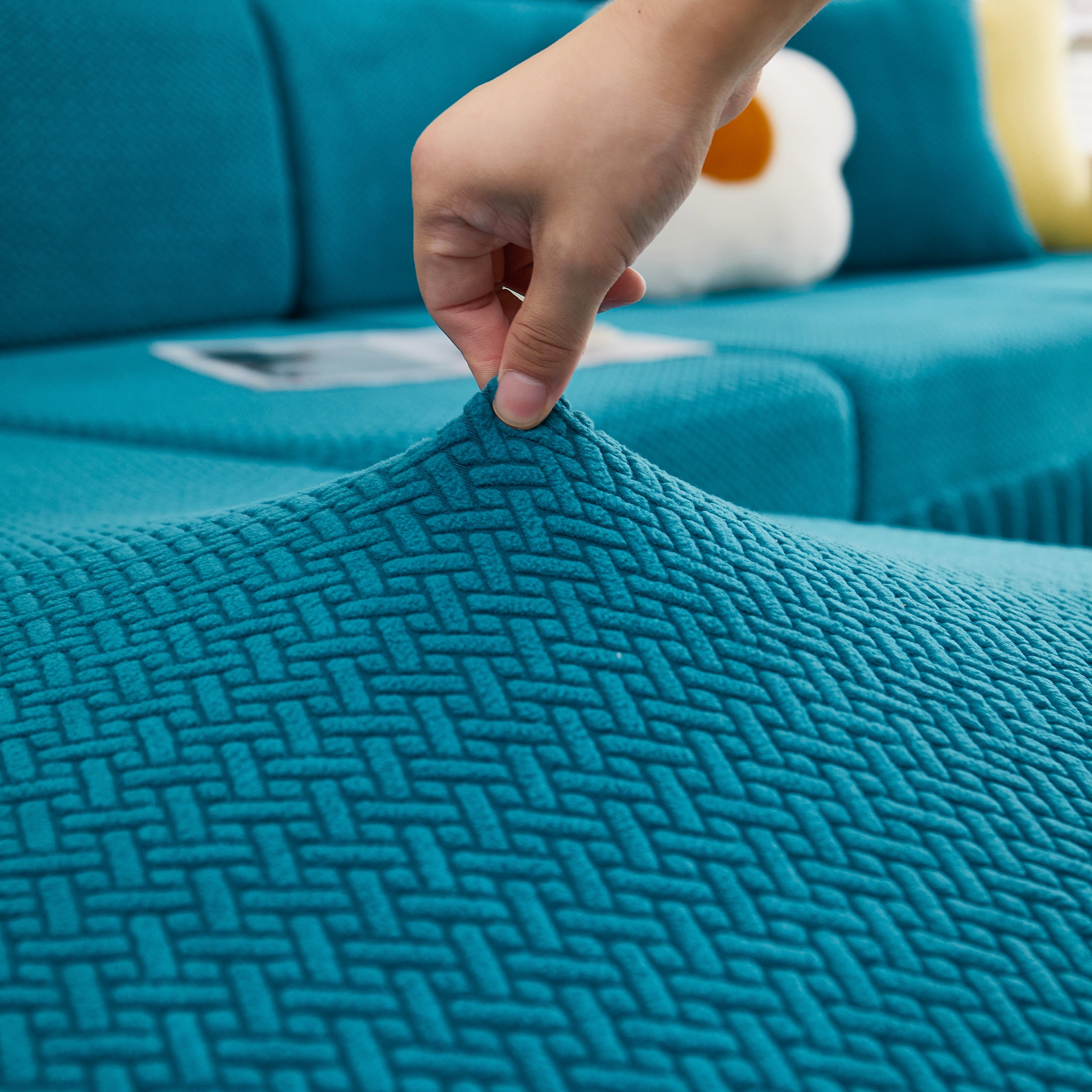 Tailored Sofa Cushion Covers Stretch Couch Seat Covers  With Skirt For Sectional Sofas