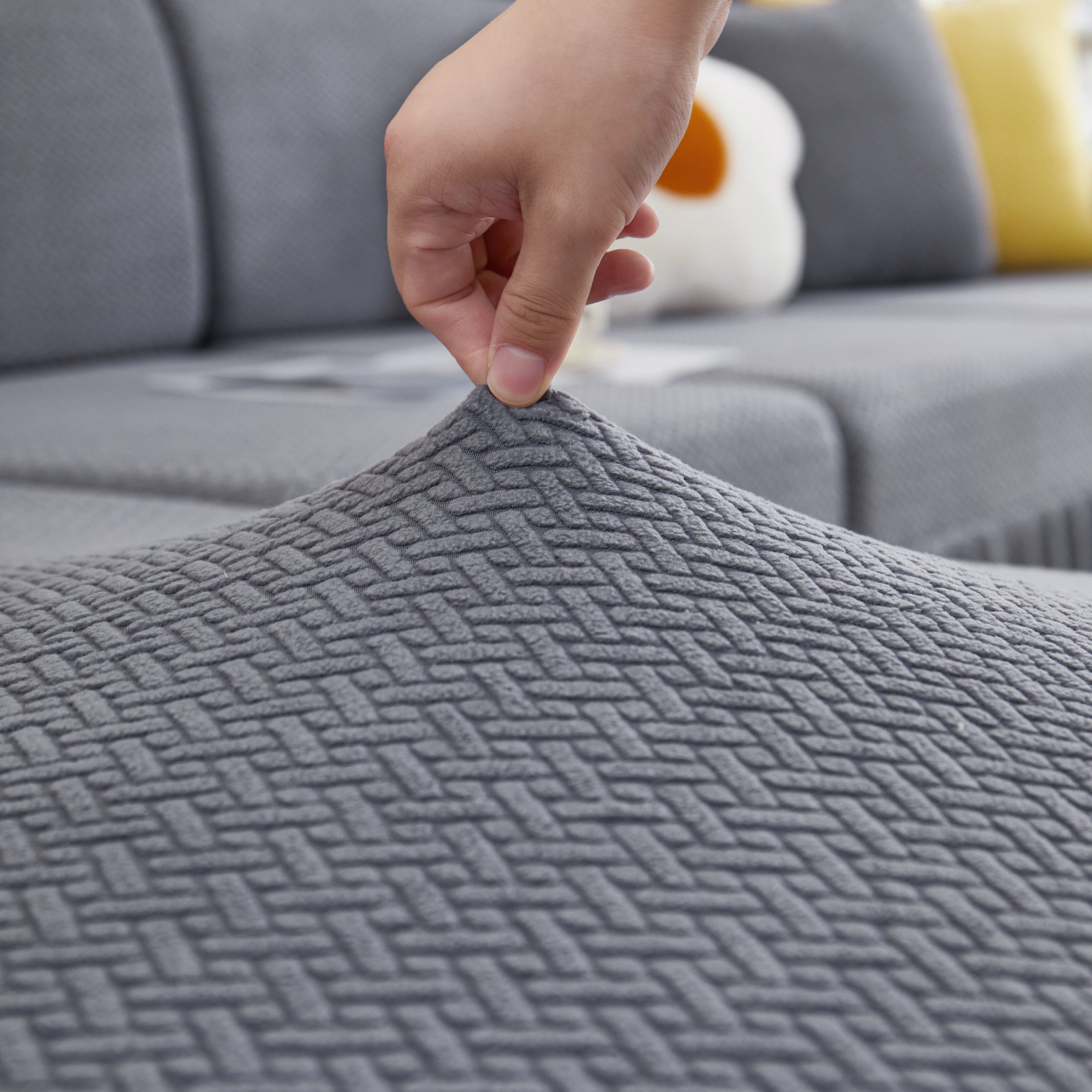 Tailored Sofa Cushion Covers Stretch Couch Seat Covers  With Skirt For Sectional Sofas