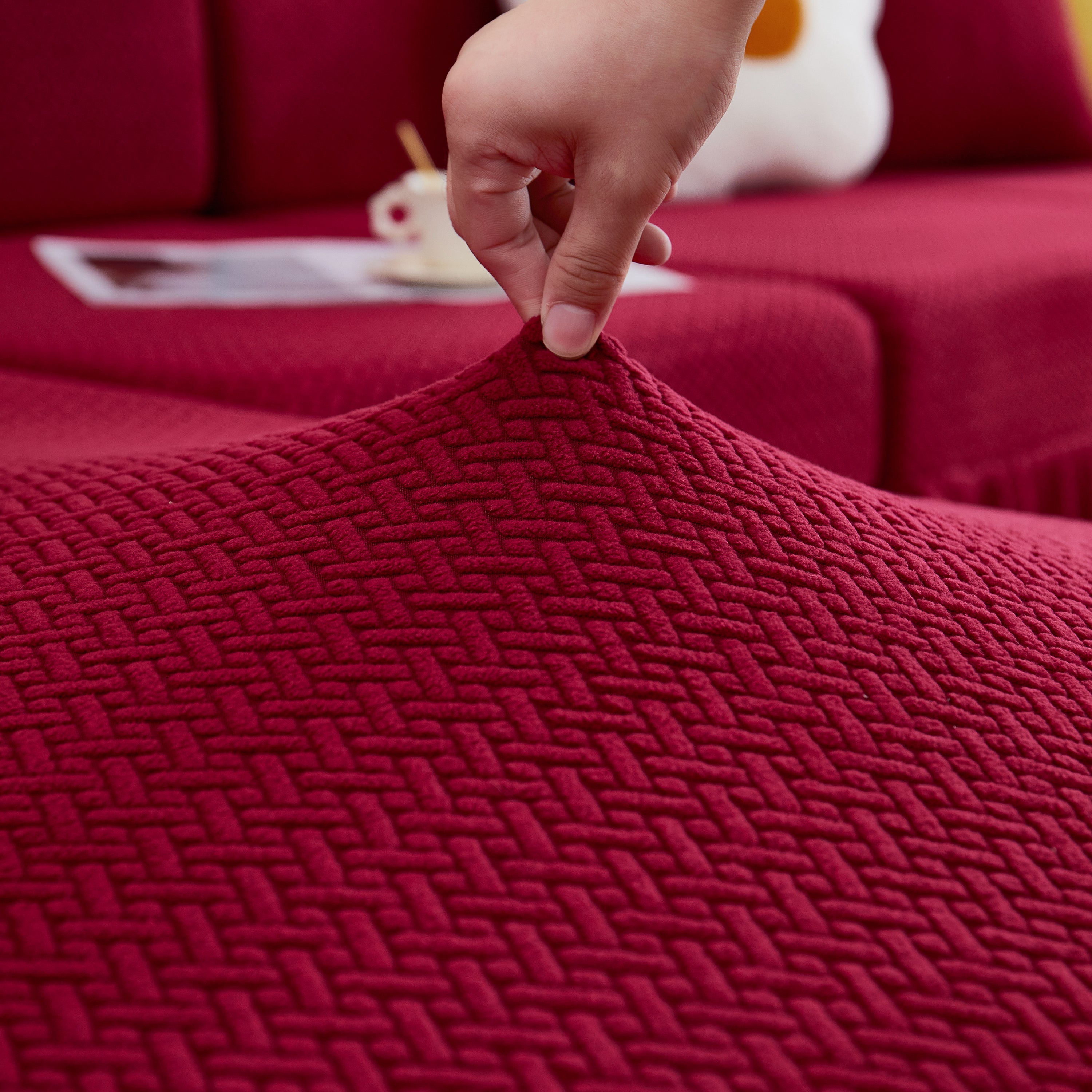 Tailored Sofa Cushion Covers Stretch Couch Seat Covers  With Skirt For Sectional Sofas