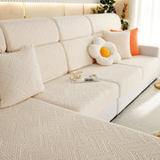 Stretch Jacquard Fleece Settee Cushion Covers, Stylish Non Slip Couch Cushion Covers For Sectional Sofas