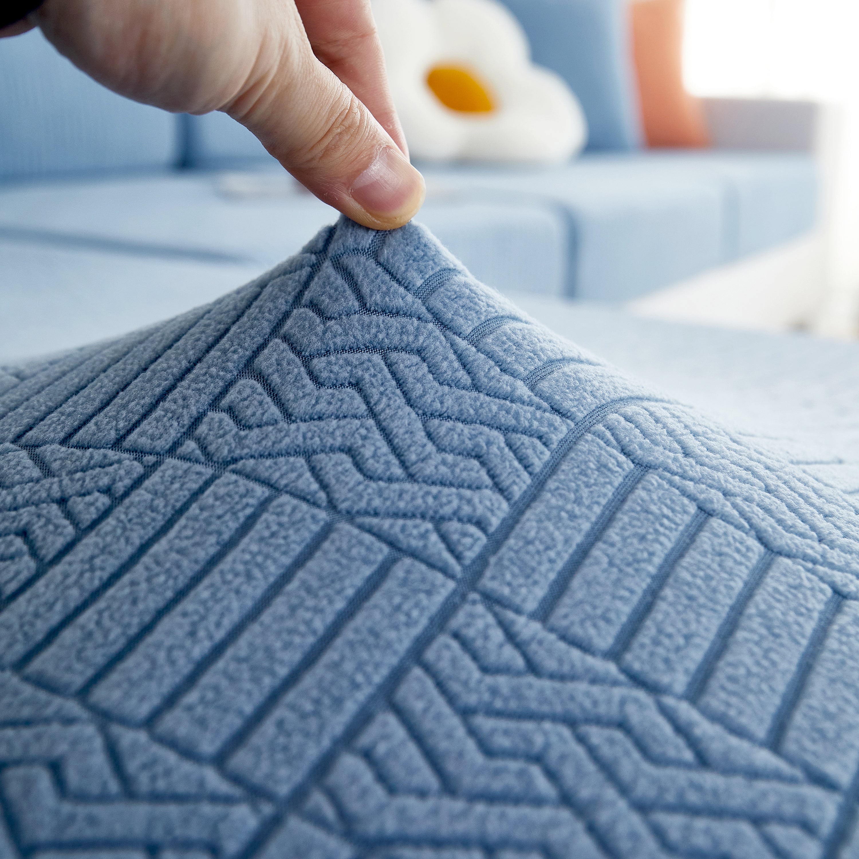 Stretchable Jacquard Fleece Sofa Cover Non-slip Pet Furniture Protector Recliner And Cushion Slipcovers