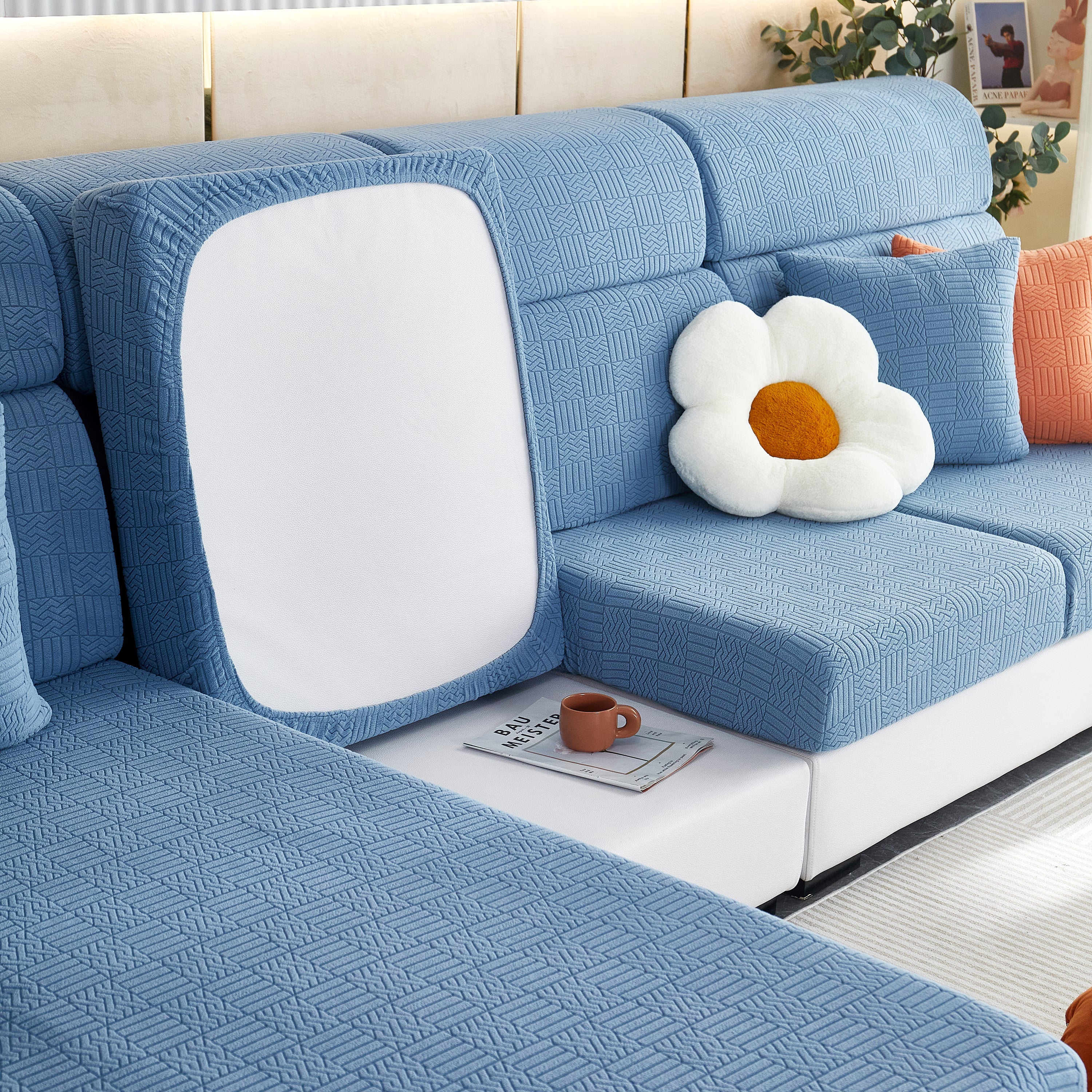 Stretchable Jacquard Fleece Sofa Cover Non-slip Pet Furniture Protector Recliner And Cushion Slipcovers