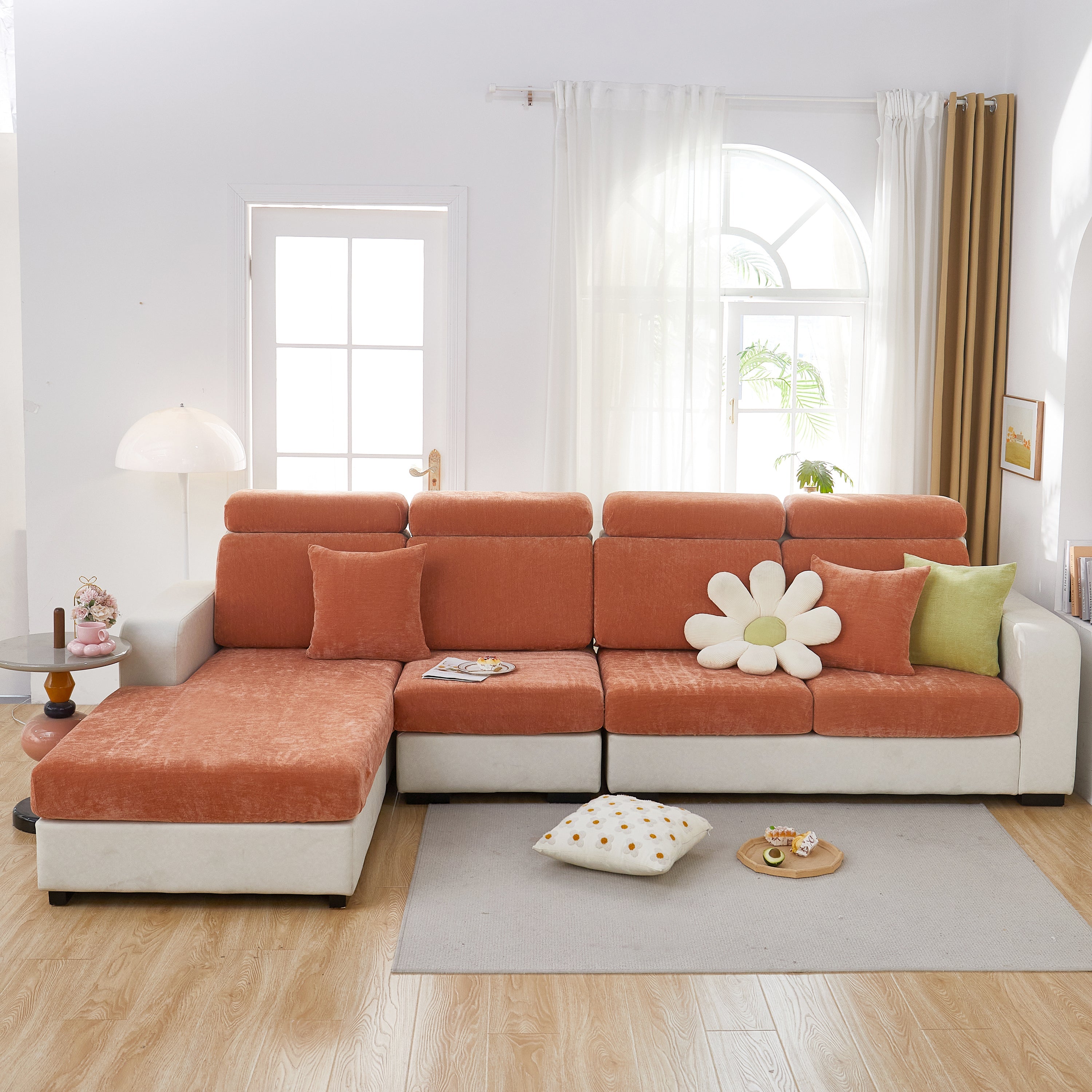 Chenille Cushion Covers For 1/2/3/4 Seater Sofas And L-shaped Couches, Furniture Covers For Pets