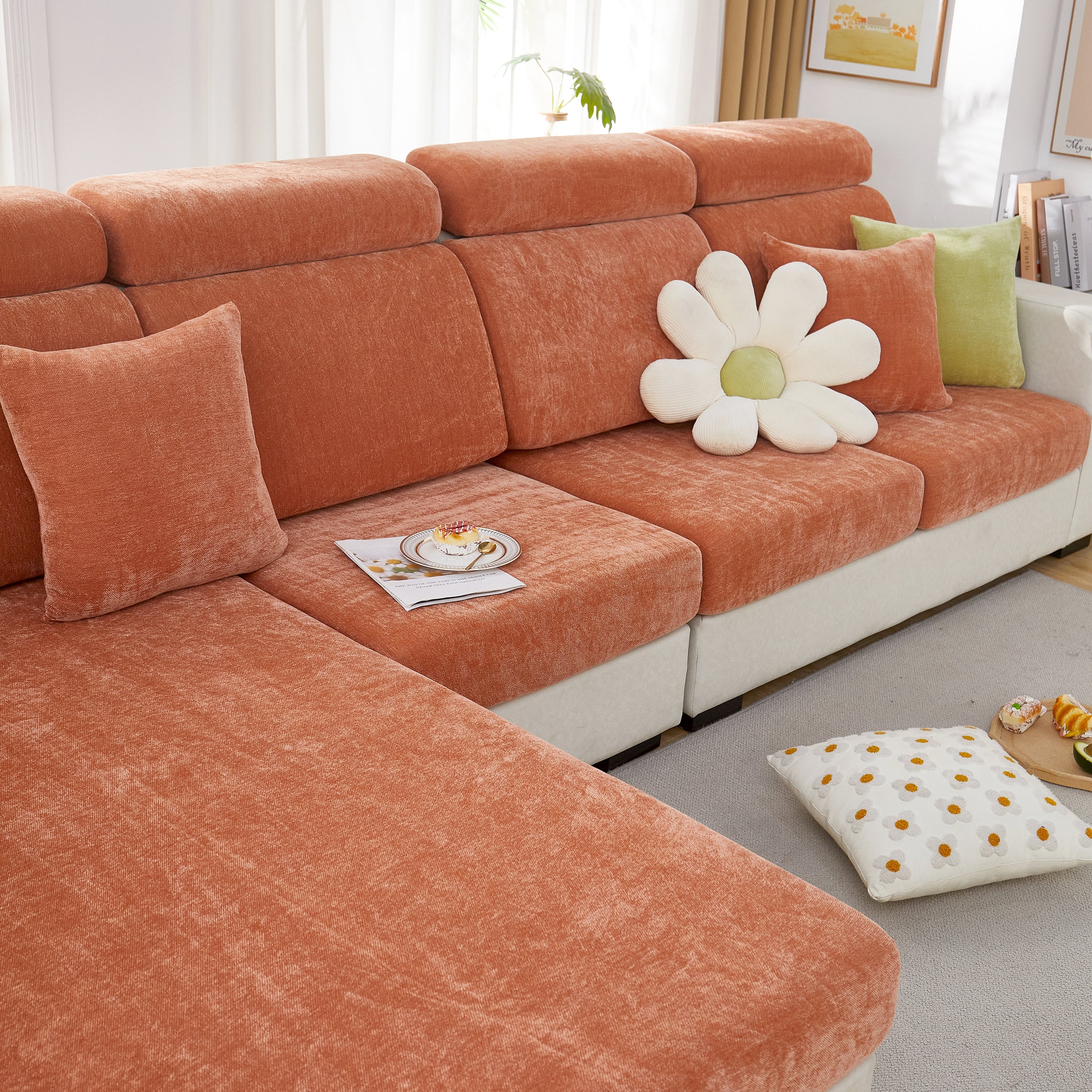 Chenille Cushion Covers For 1/2/3/4 Seater Sofas And L-shaped Couches, Furniture Covers For Pets
