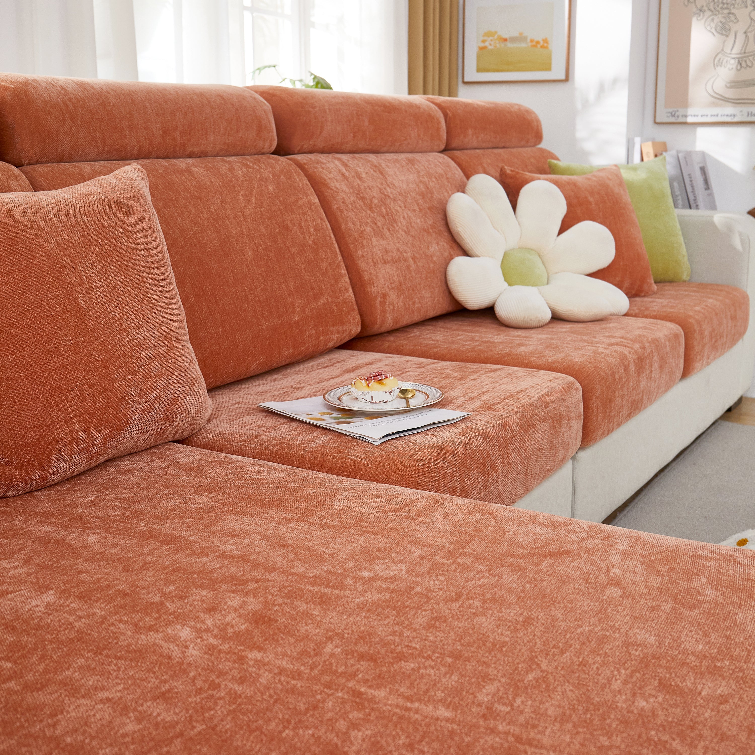 Chenille Cushion Covers For 1/2/3/4 Seater Sofas And L-shaped Couches, Furniture Covers For Pets