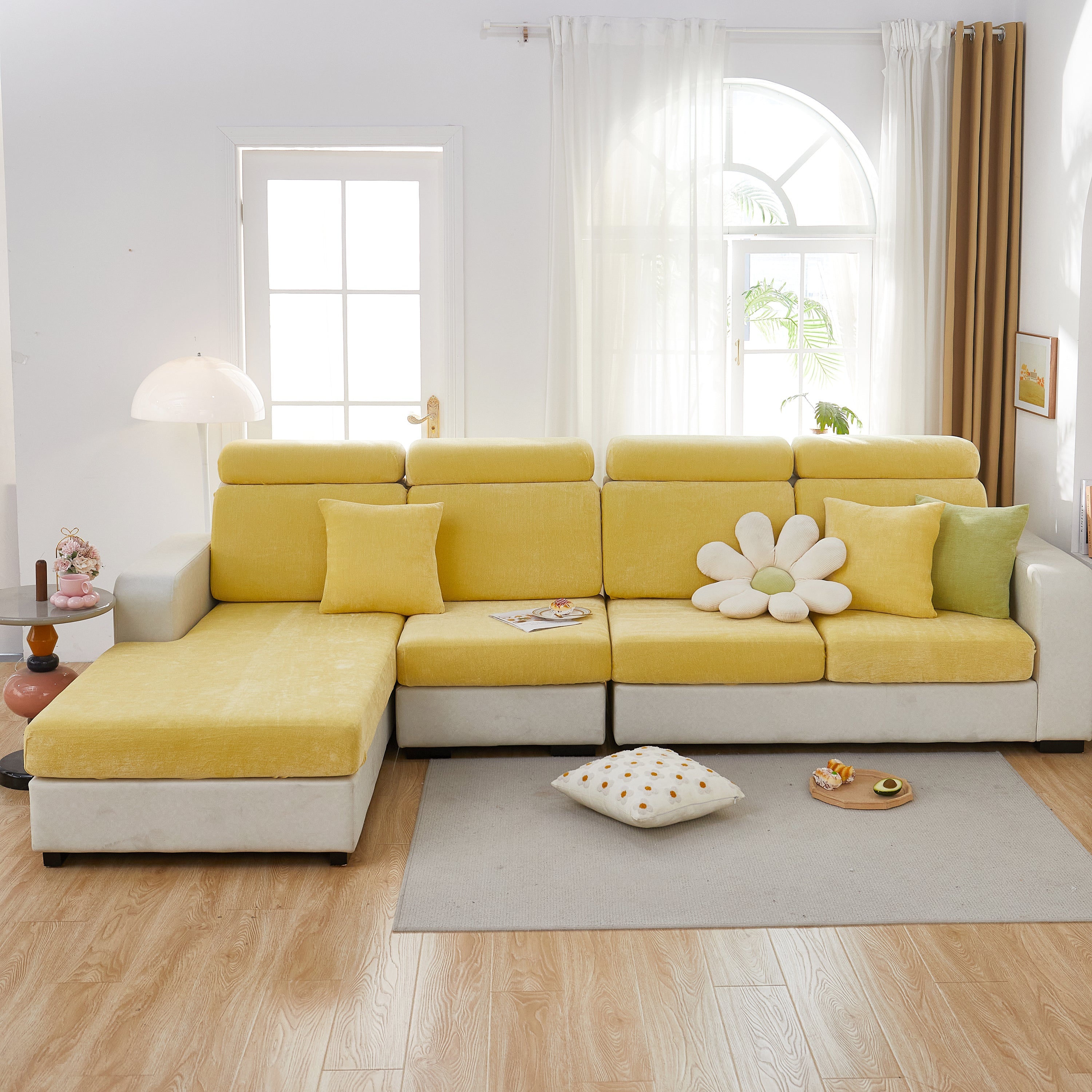 Chenille Cushion Covers For 1/2/3/4 Seater Sofas And L-shaped Couches, Furniture Covers For Pets