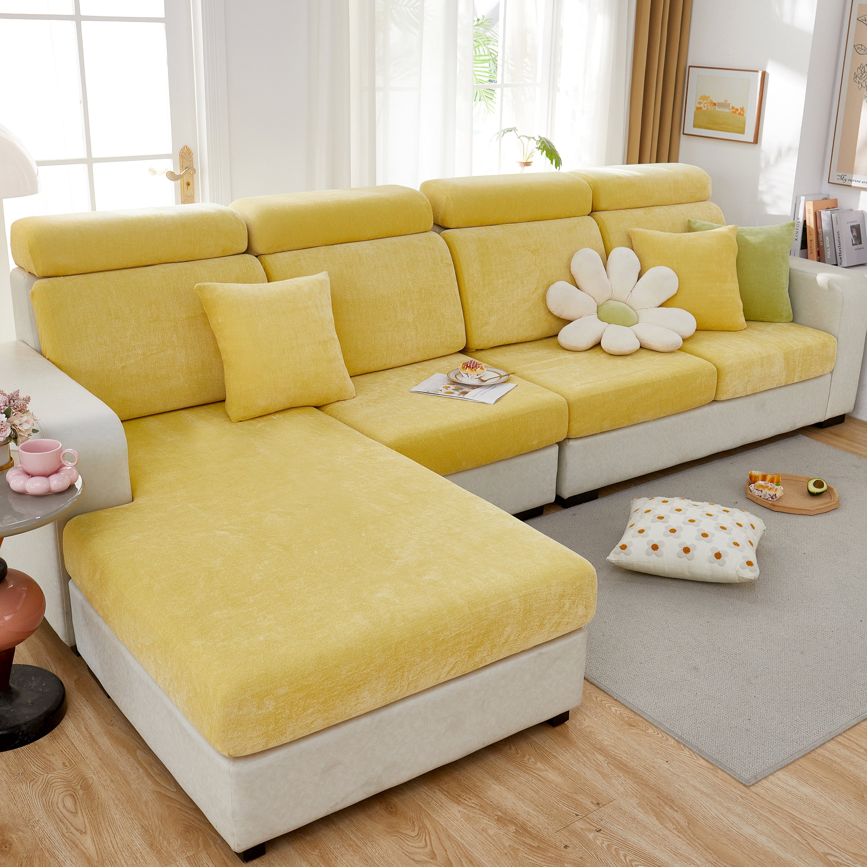 Chenille Cushion Covers For 1/2/3/4 Seater Sofas And L-shaped Couches, Furniture Covers For Pets