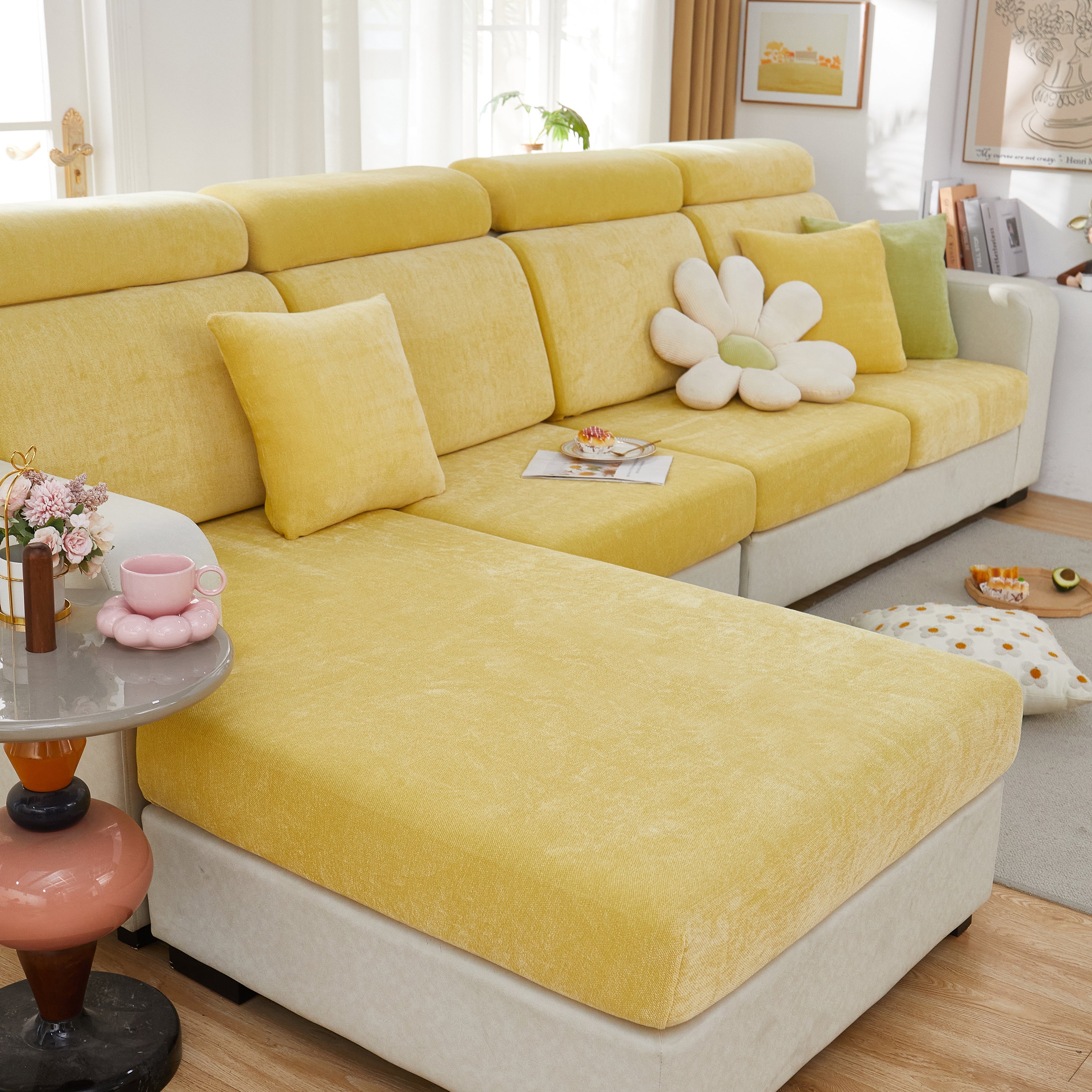Chenille Cushion Covers For 1/2/3/4 Seater Sofas And L-shaped Couches, Furniture Covers For Pets