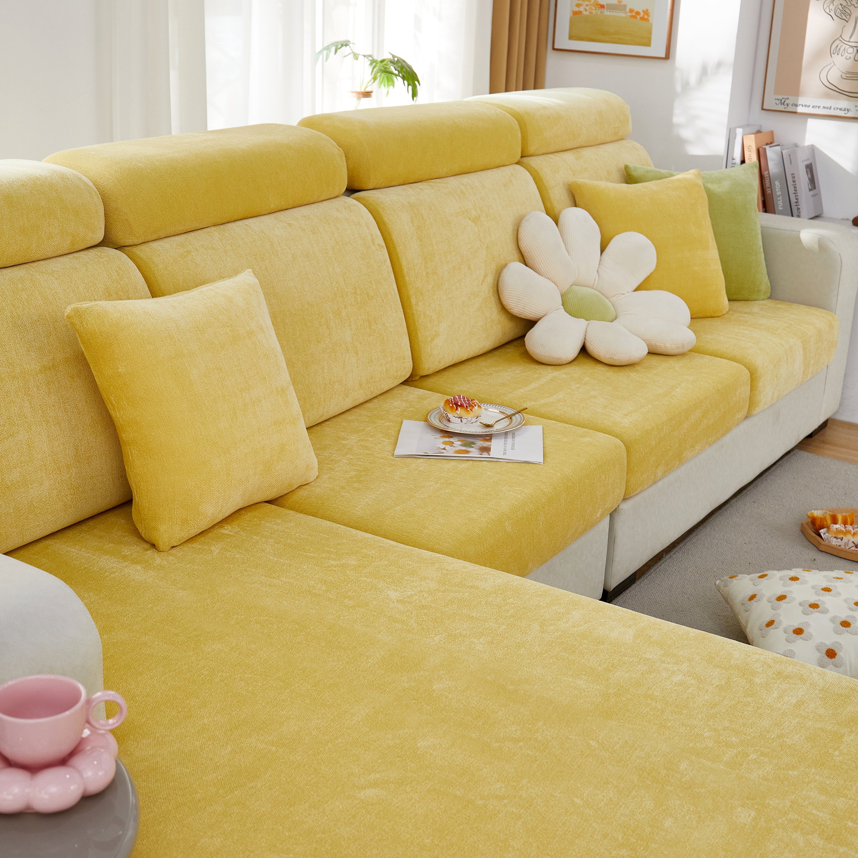 Chenille Cushion Covers For 1/2/3/4 Seater Sofas And L-shaped Couches, Furniture Covers For Pets