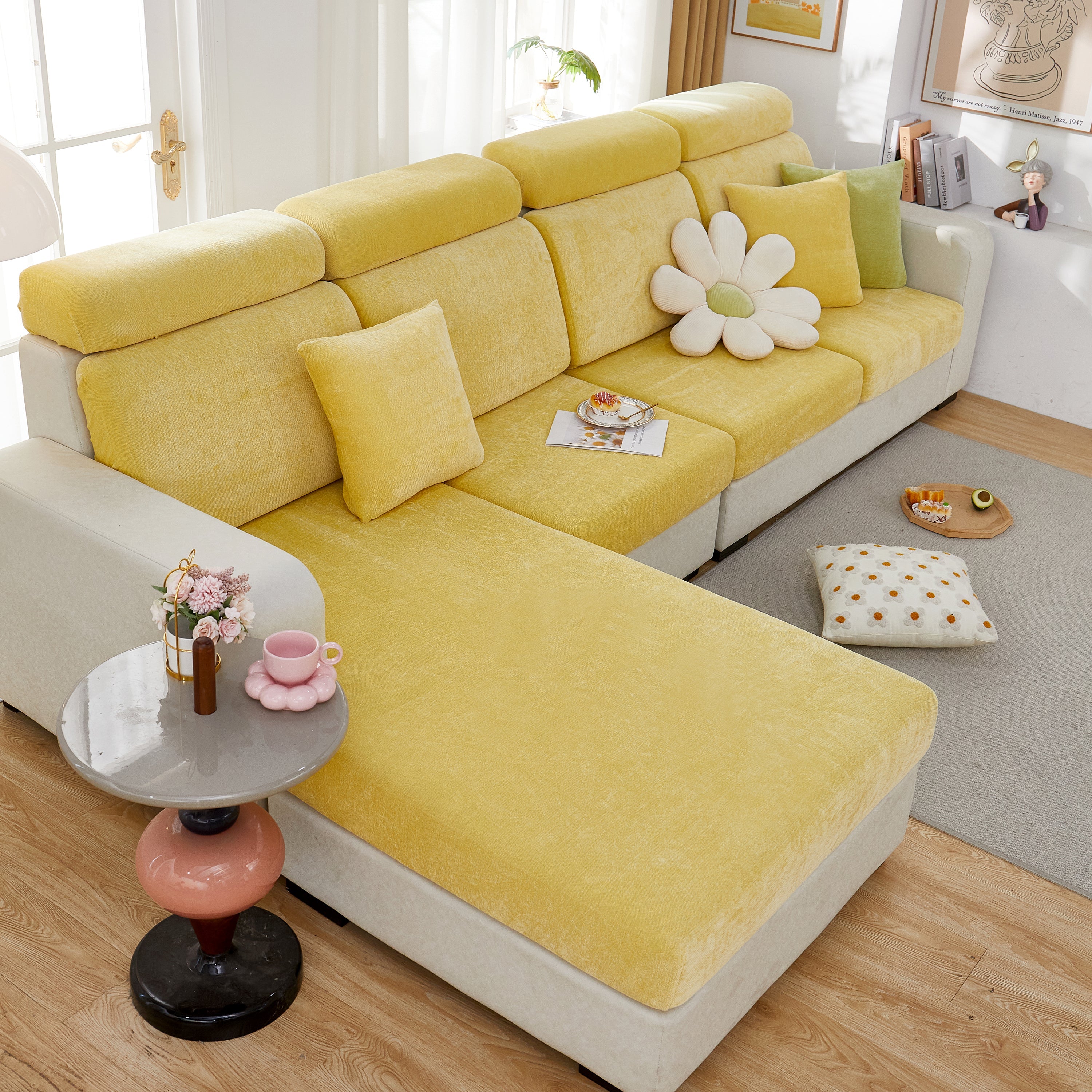 Chenille Cushion Covers For 1/2/3/4 Seater Sofas And L-shaped Couches, Furniture Covers For Pets