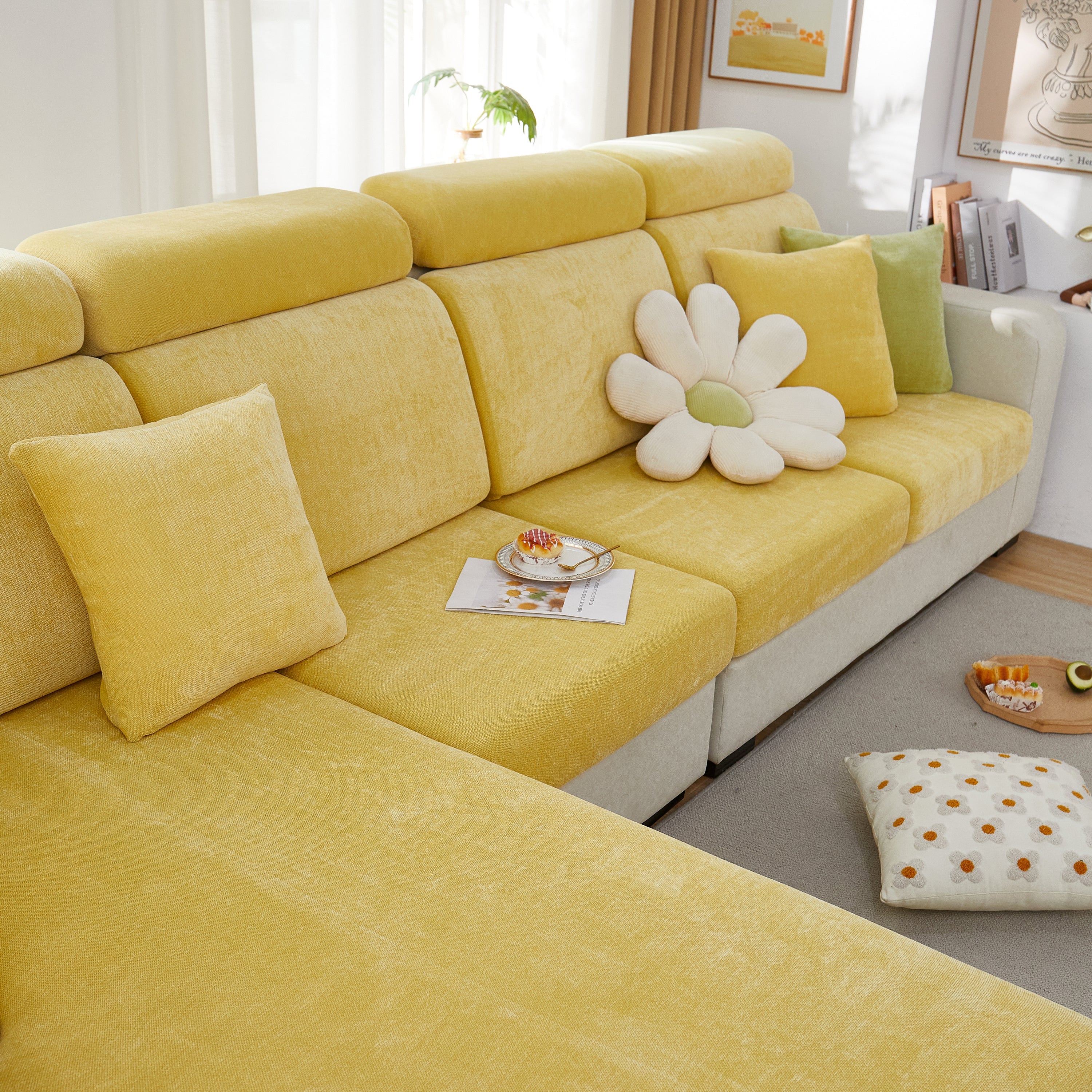 Chenille Cushion Covers For 1/2/3/4 Seater Sofas And L-shaped Couches, Furniture Covers For Pets
