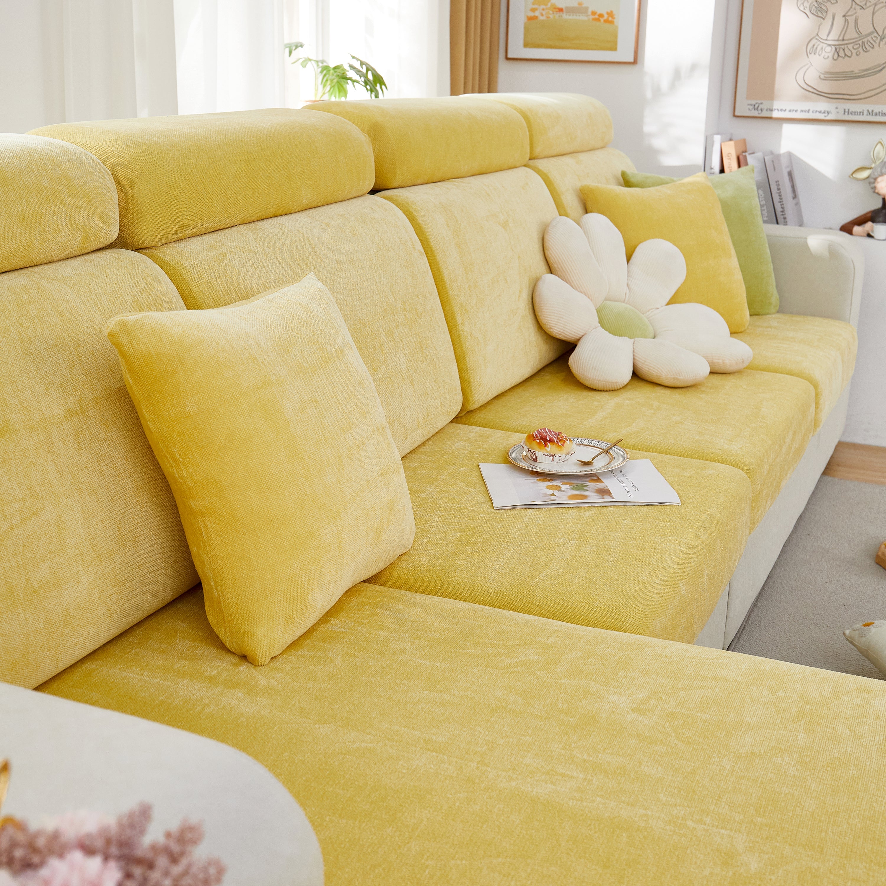 Chenille Cushion Covers For 1/2/3/4 Seater Sofas And L-shaped Couches, Furniture Covers For Pets