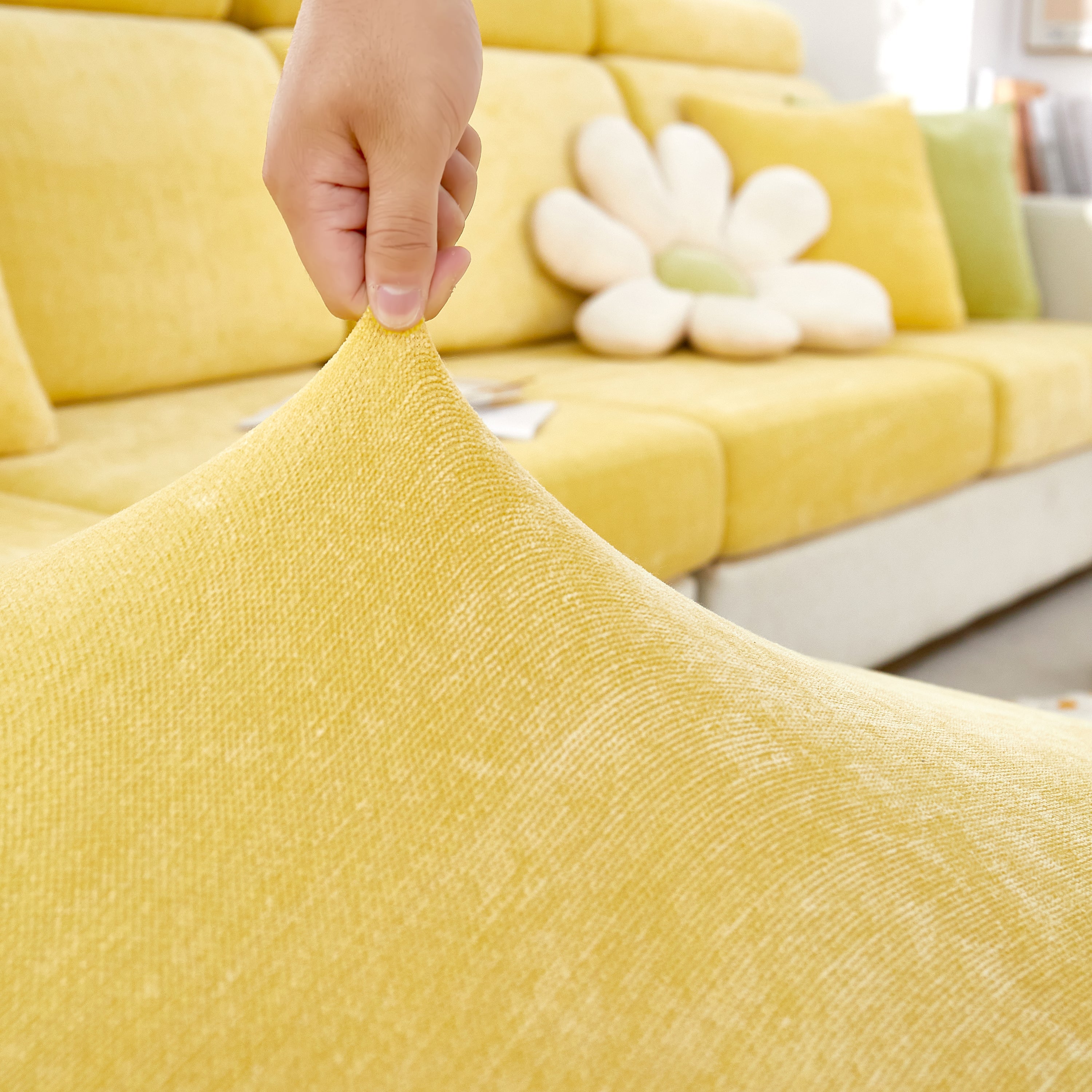 Chenille Cushion Covers For 1/2/3/4 Seater Sofas And L-shaped Couches, Furniture Covers For Pets